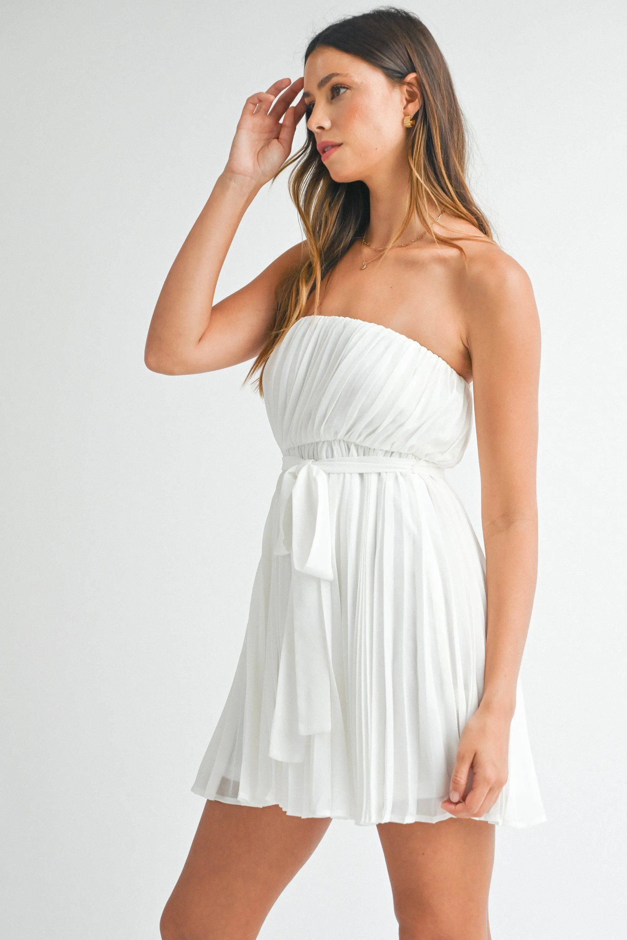 HEATHER PLEATED TUBE MINI DRESS sold by MABLE product image thumbnail 2