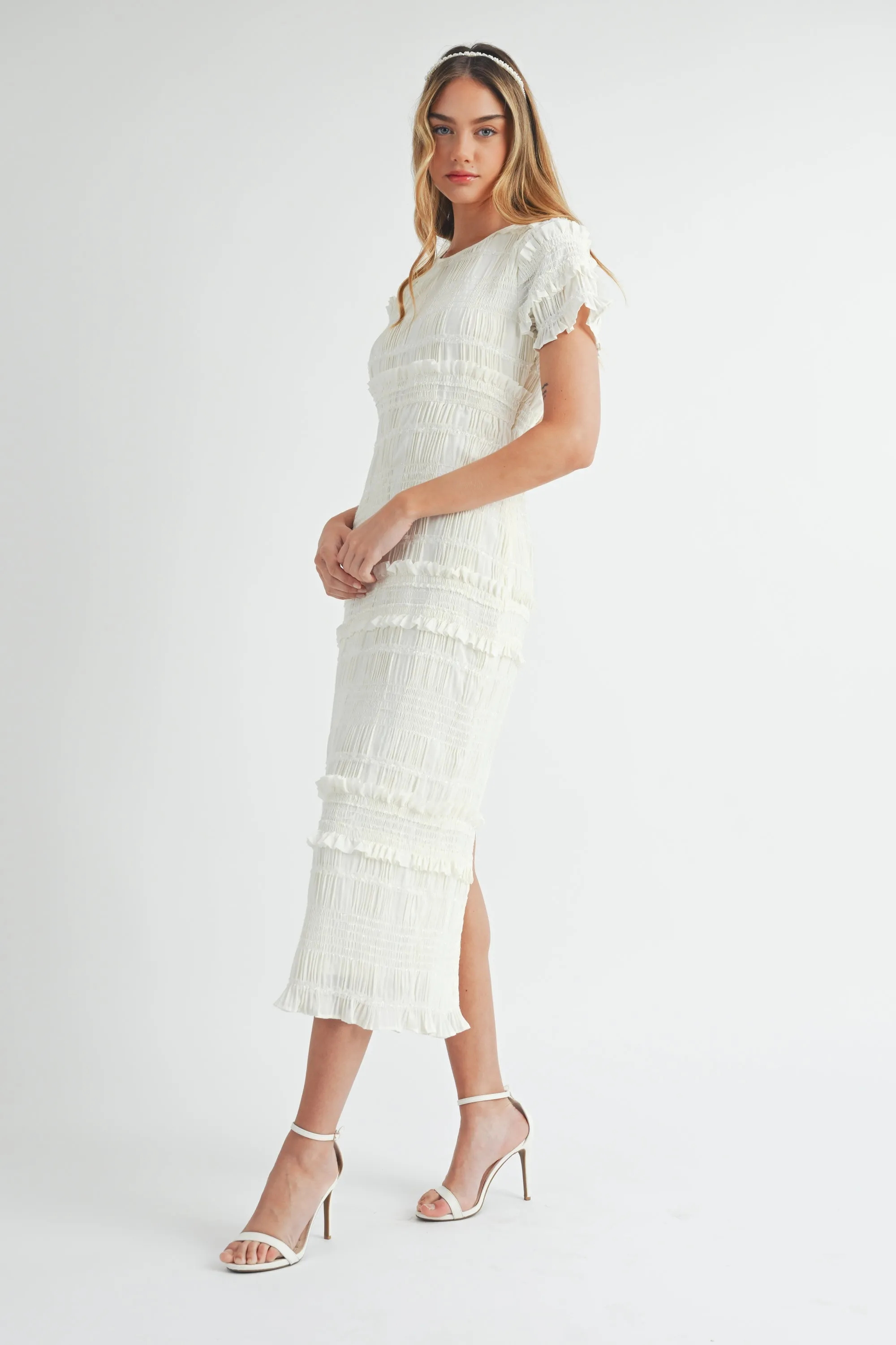 SMOCKED RUFFLED DRESS sold by MABLE product image thumbnail 3
