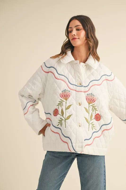 NIOMIE EMBROIDERED QUILTED JACKET made by MABLE