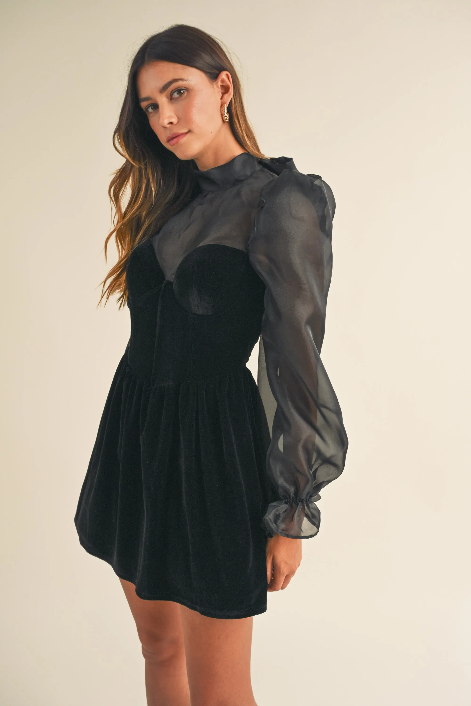 TRISTAN ORGANZA PUFF SLEEVE MINI DRESS sold by MABLE product image thumbnail 3