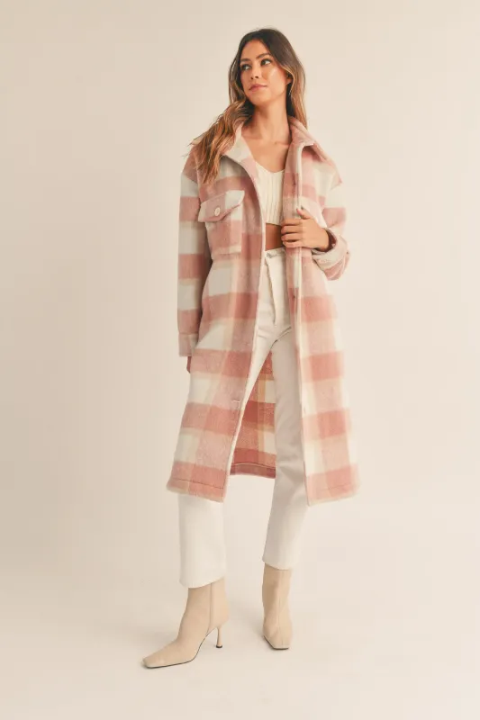 MORIYA PLAID LONG SHIRT JACKET made by MABLE