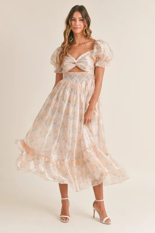 IVANA PUFF SLEEVEMIDI DRESS made by MABLE