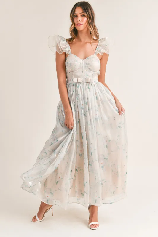 ERIKA ORGANZA FLORAL MAXI DRESS made by MABLE