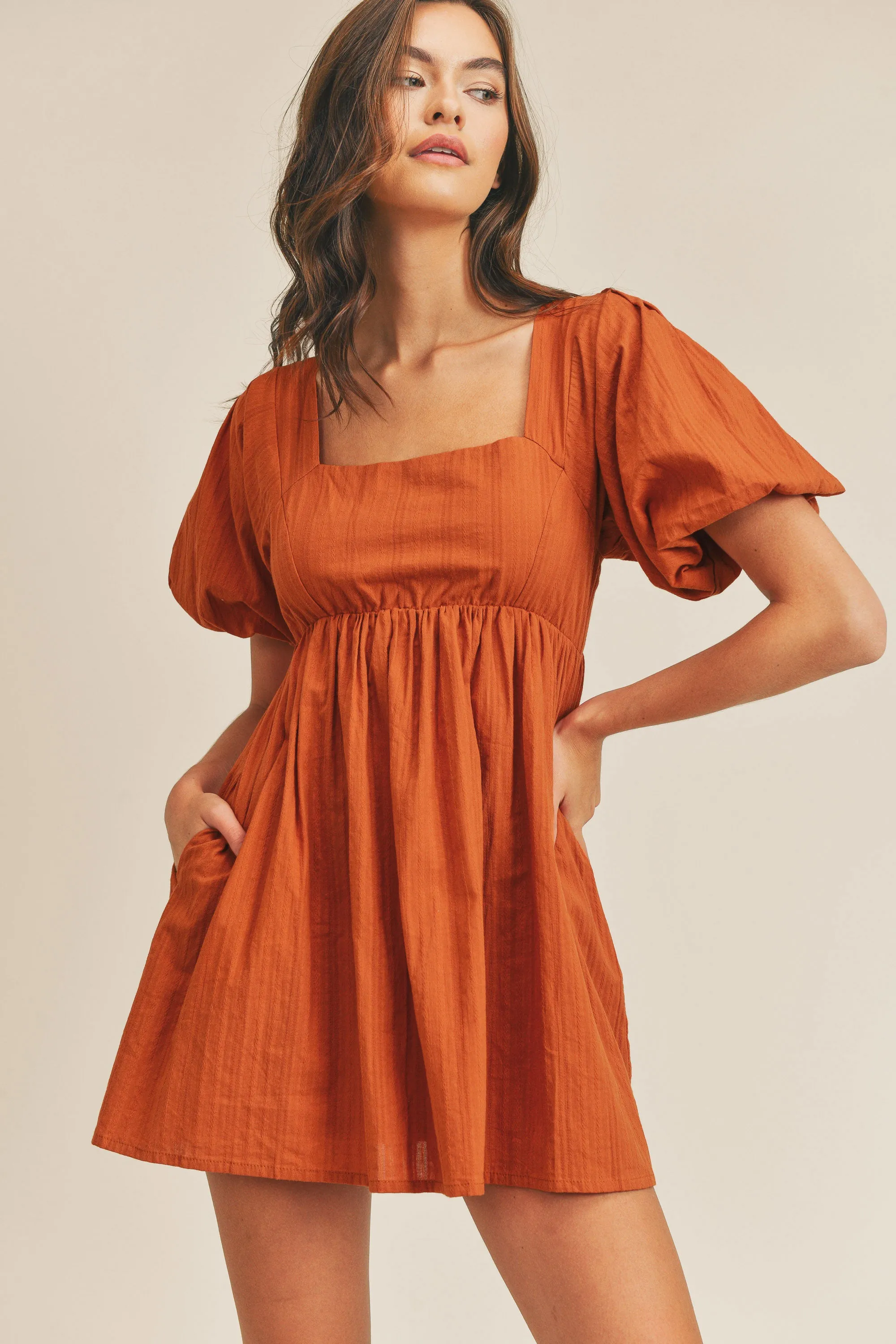 OAKLEIGH PUFF SLEEVE MINI DRESS sold by MABLE product image thumbnail 4