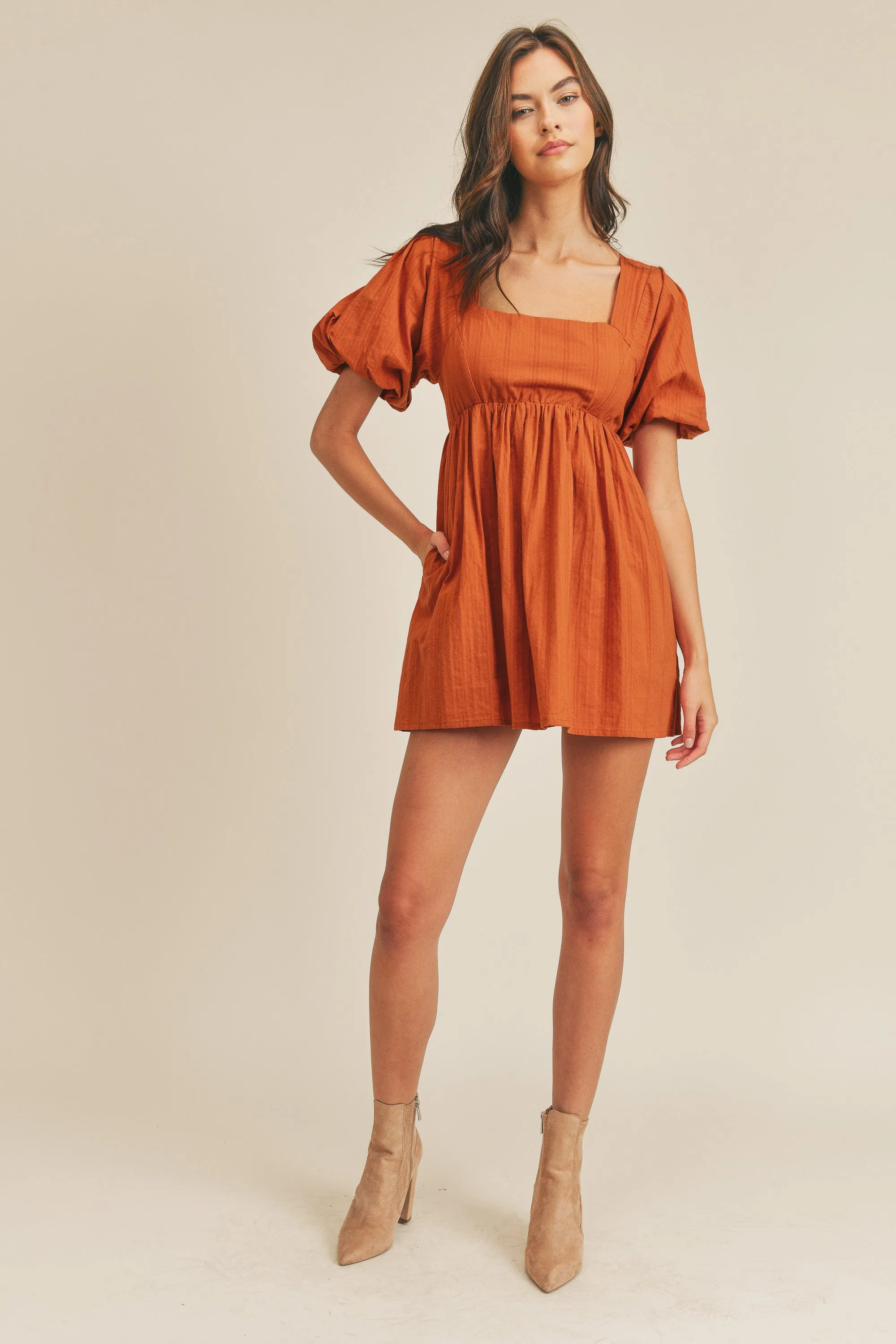 OAKLEIGH PUFF SLEEVE MINI DRESS sold by MABLE product image thumbnail 3