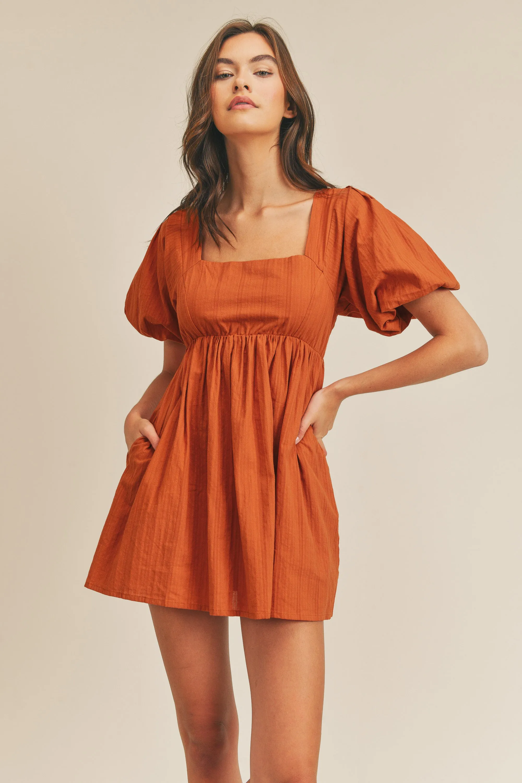 OAKLEIGH PUFF SLEEVE MINI DRESS sold by MABLE
