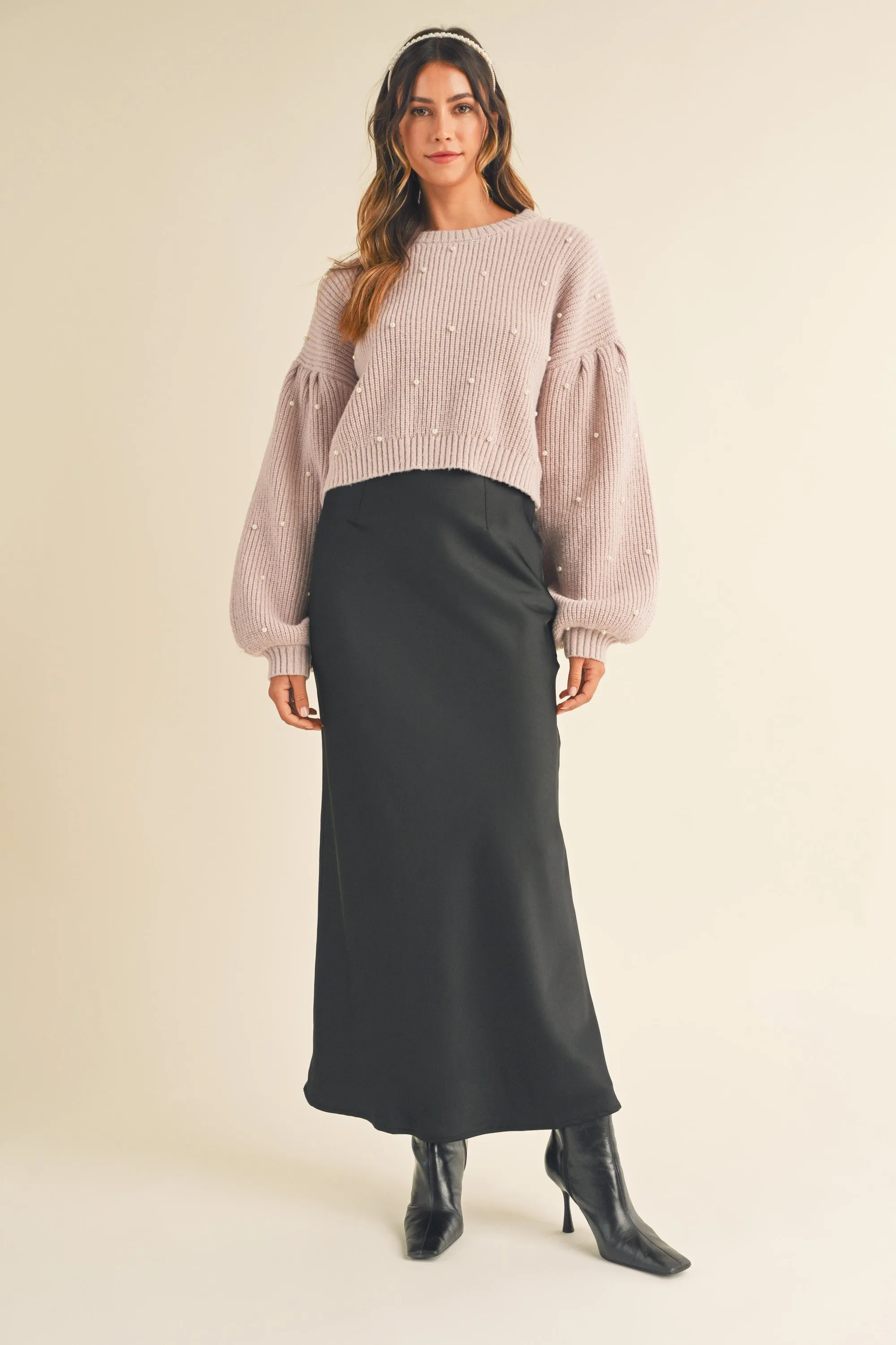 TUVA PEARL BEADED KNIT SWEATER sold by MABLE product image thumbnail 5