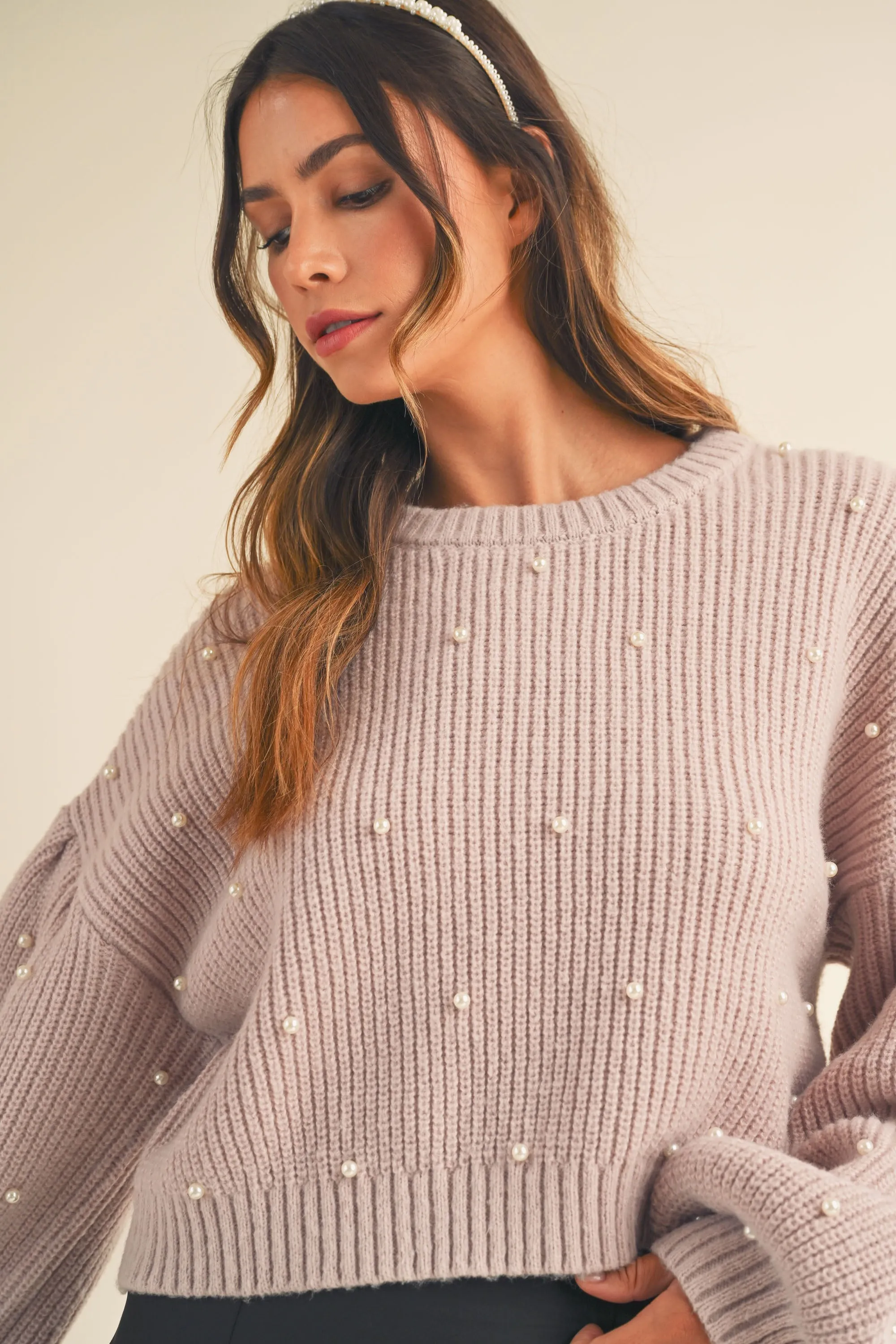 TUVA PEARL BEADED KNIT SWEATER sold by MABLE product image thumbnail 2