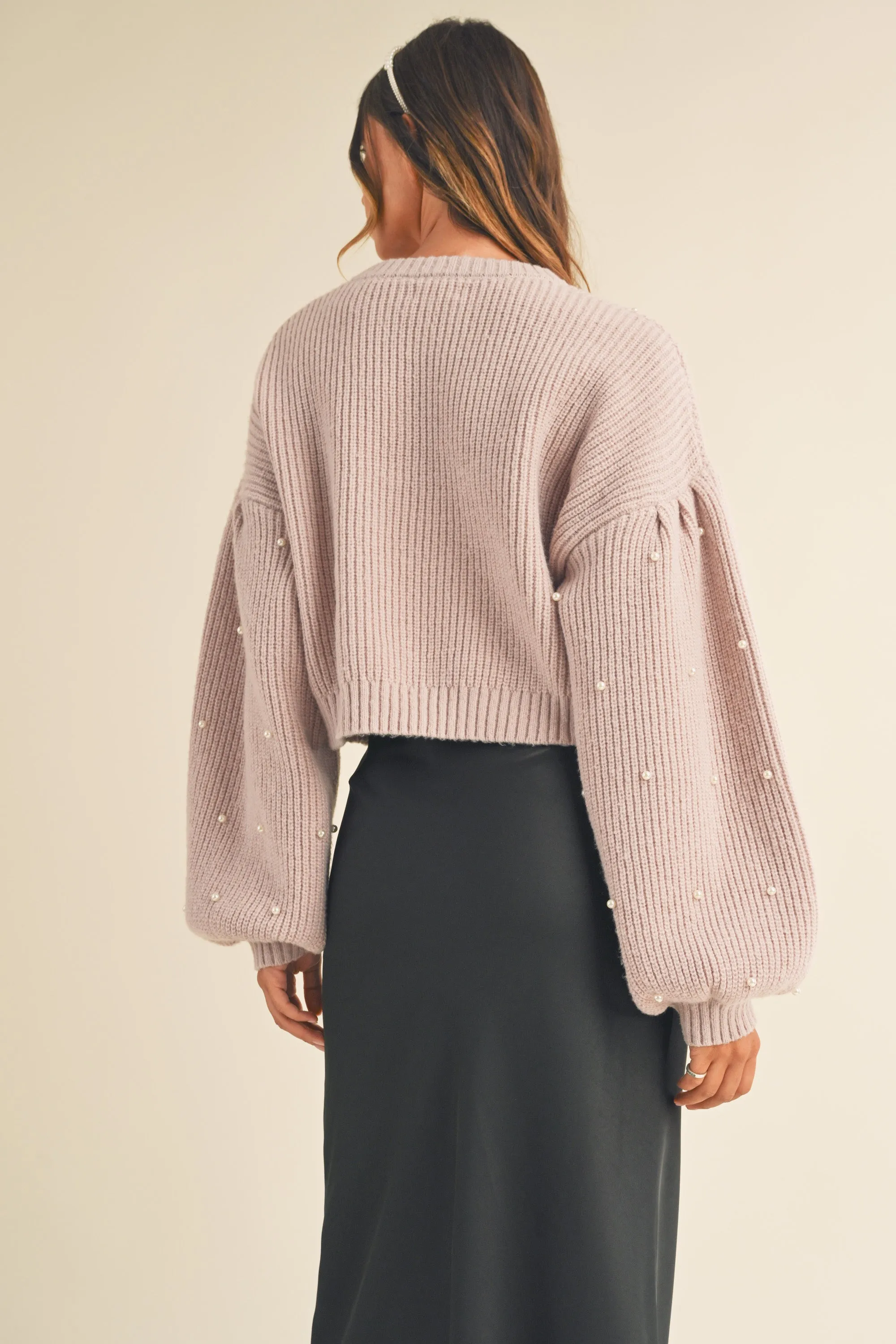 TUVA PEARL BEADED KNIT SWEATER sold by MABLE product image thumbnail 4