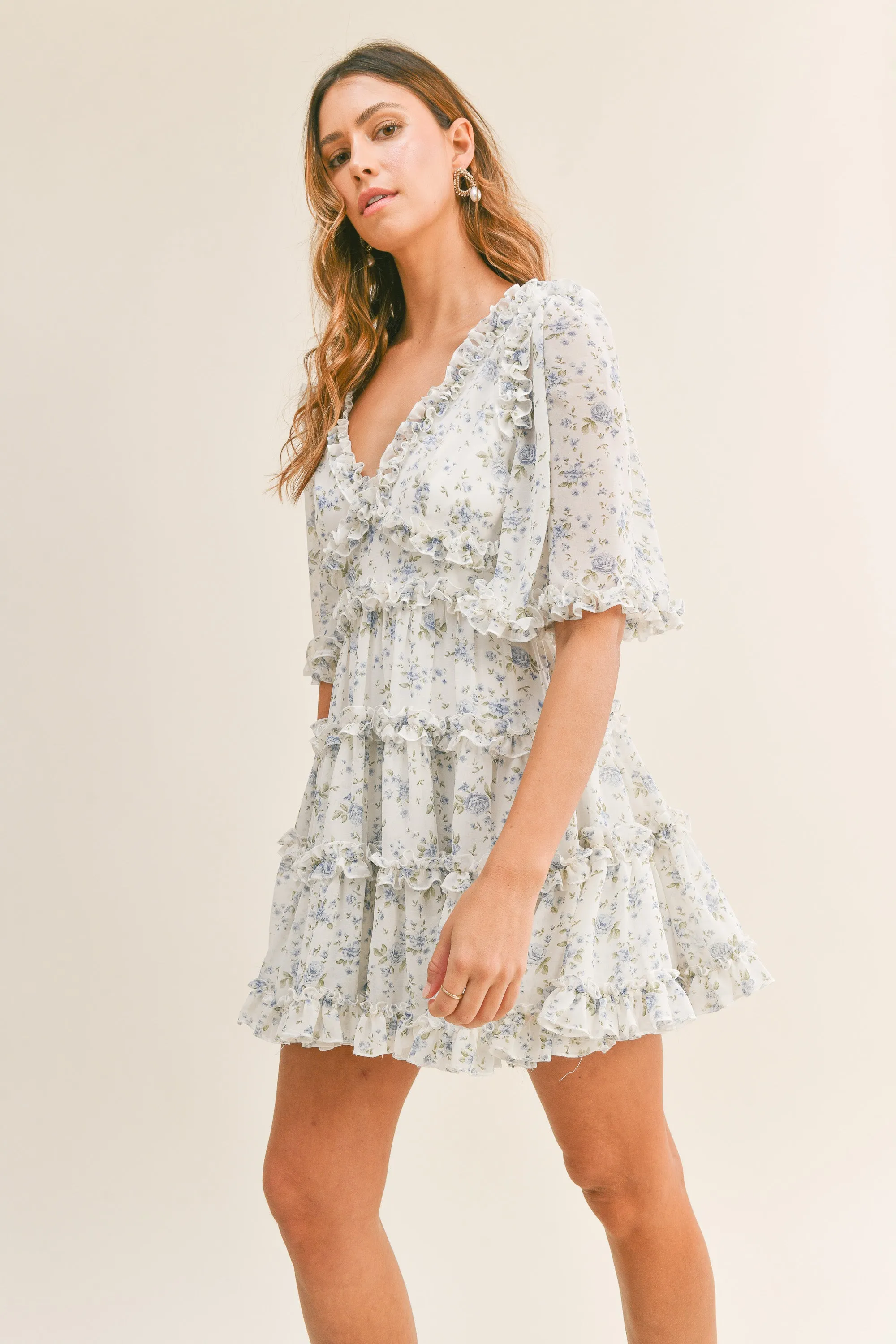 CAPUCINE FLORAL RUFFLE DETAIL DRESS sold by MABLE product image thumbnail 3