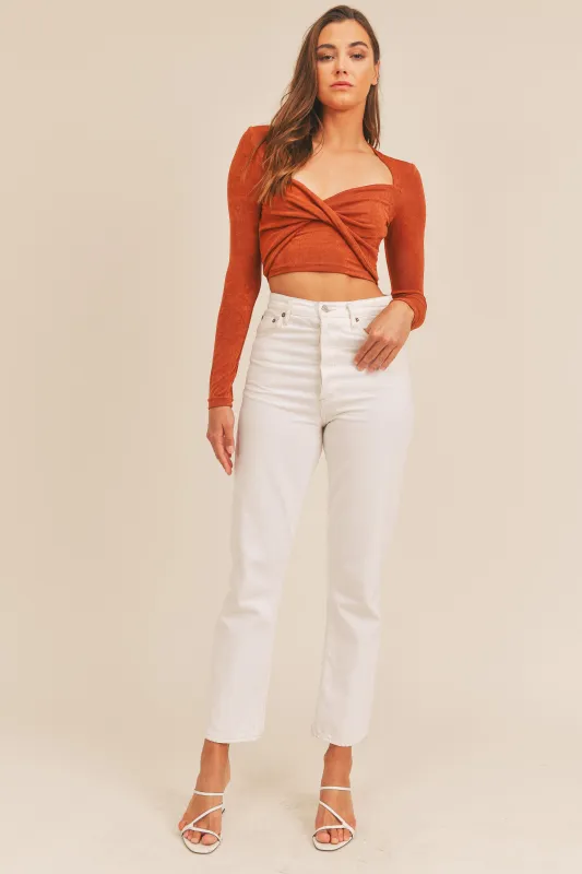 JAYLENE LONG SLEEVE CROP TOP made by MABLE