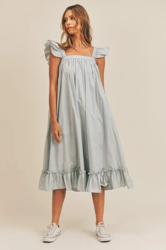 DANNIE SLEEVELESS RUFFLE DRESS made by MABLE