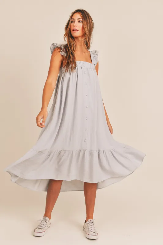BOAH RUFFLE SLEEVE DETAIL MIDI DRESS sold by MABLE