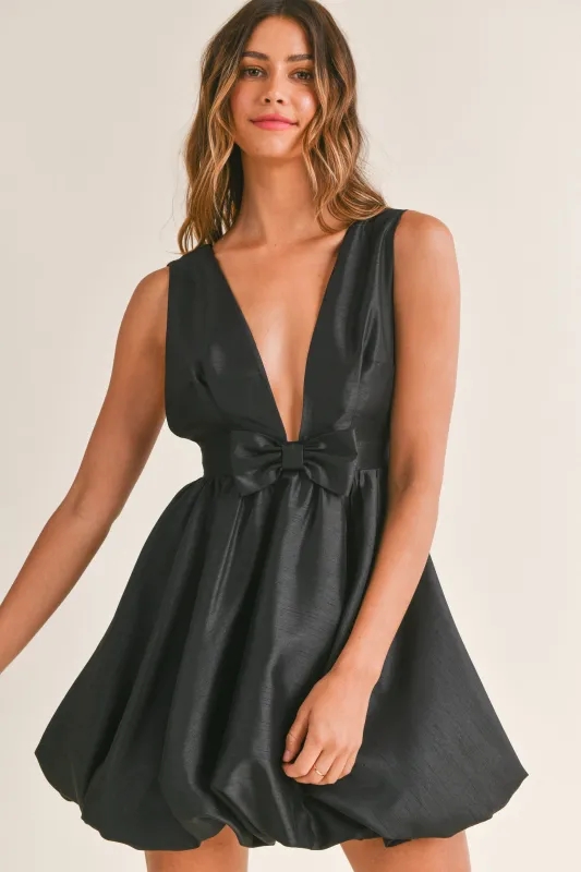 DURI BOW TIED BUBBLE HEM MINI DRESS sold by MABLE