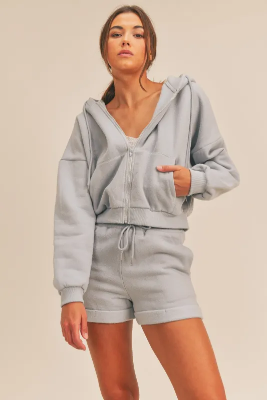 CARMEN OVERSIZED ZIPUP JACKET AND SHORT SET made by MABLE