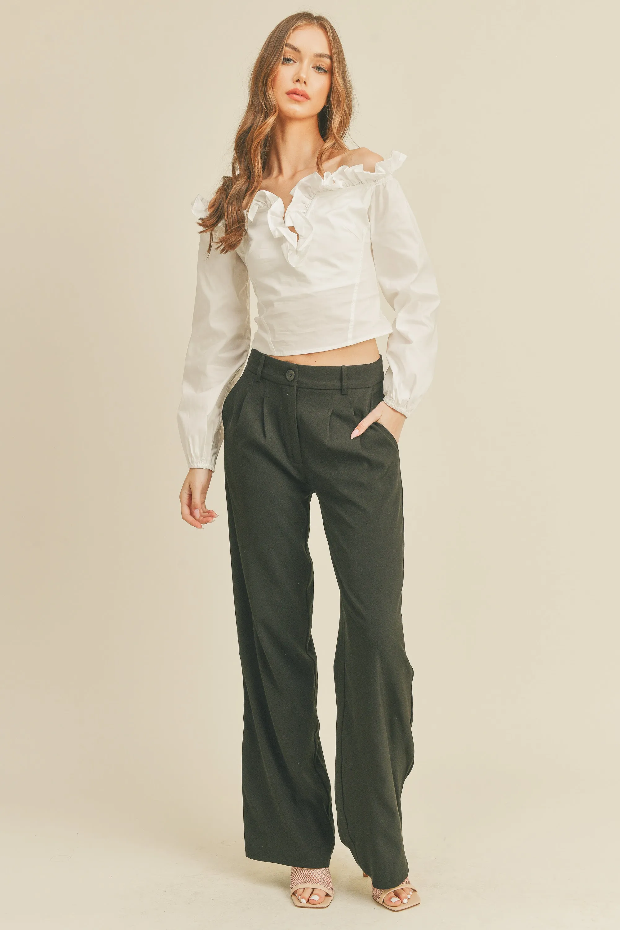 ANALIA RUFFLE V-NECK BLOUSE sold by MABLE product image thumbnail 5