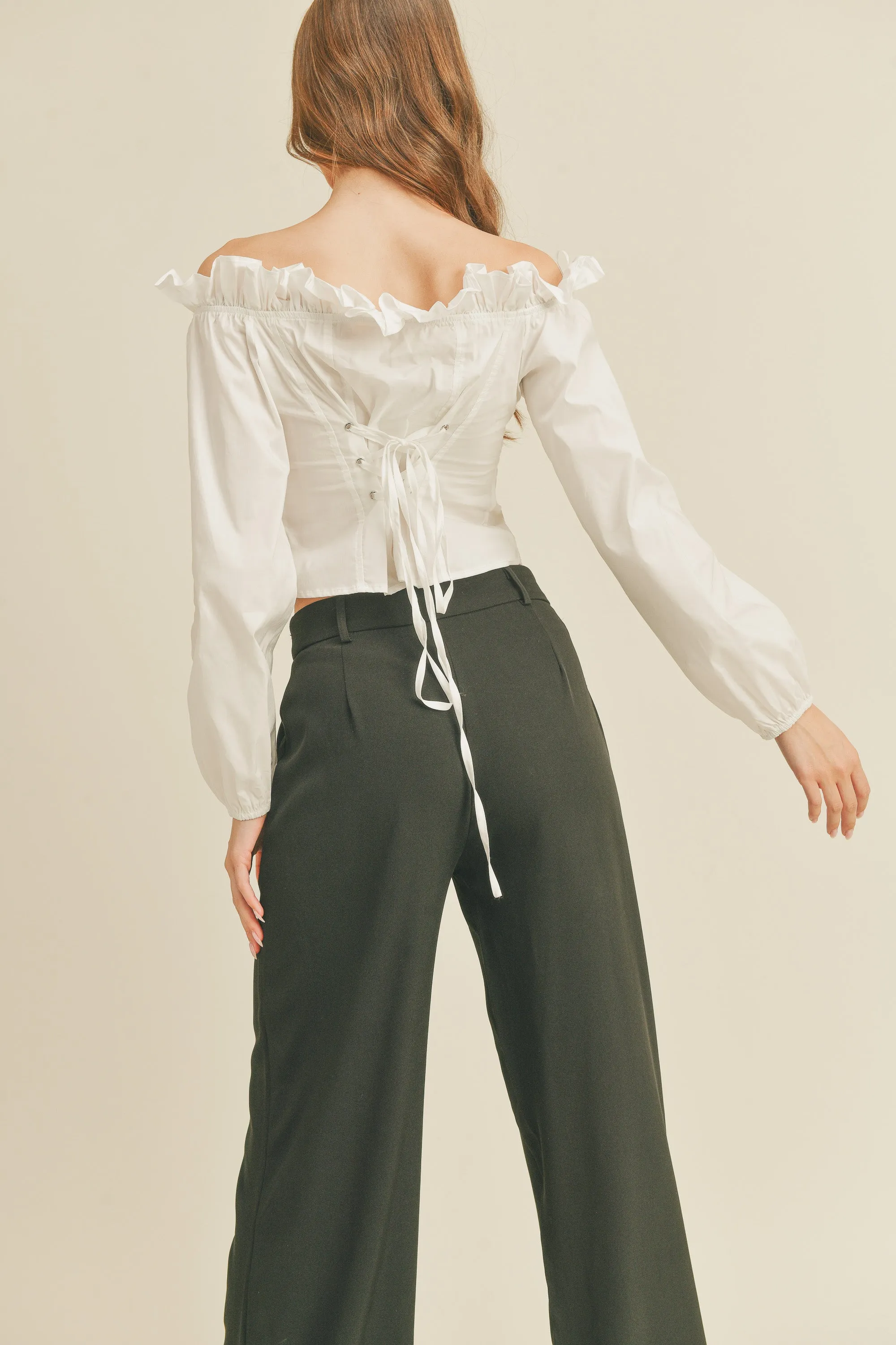 ANALIA RUFFLE V-NECK BLOUSE sold by MABLE product image thumbnail 3