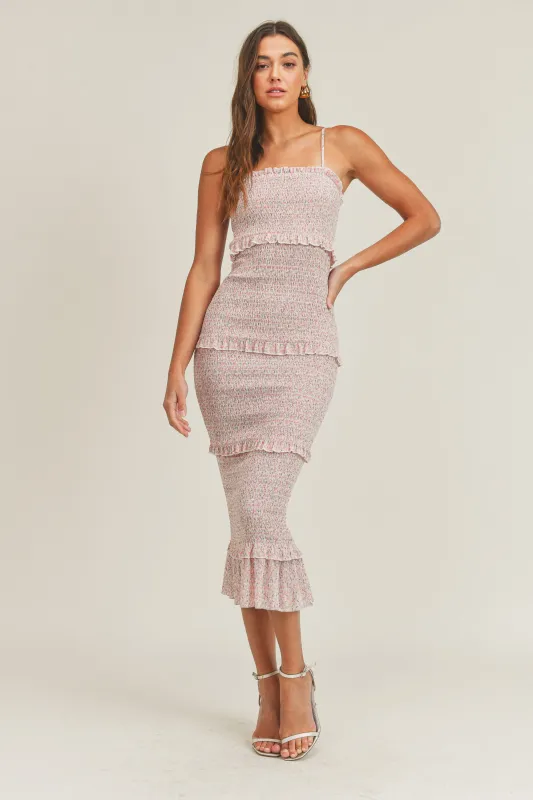 DAPHNE SMOCKING DETAILED LONG DRESS sold by MABLE