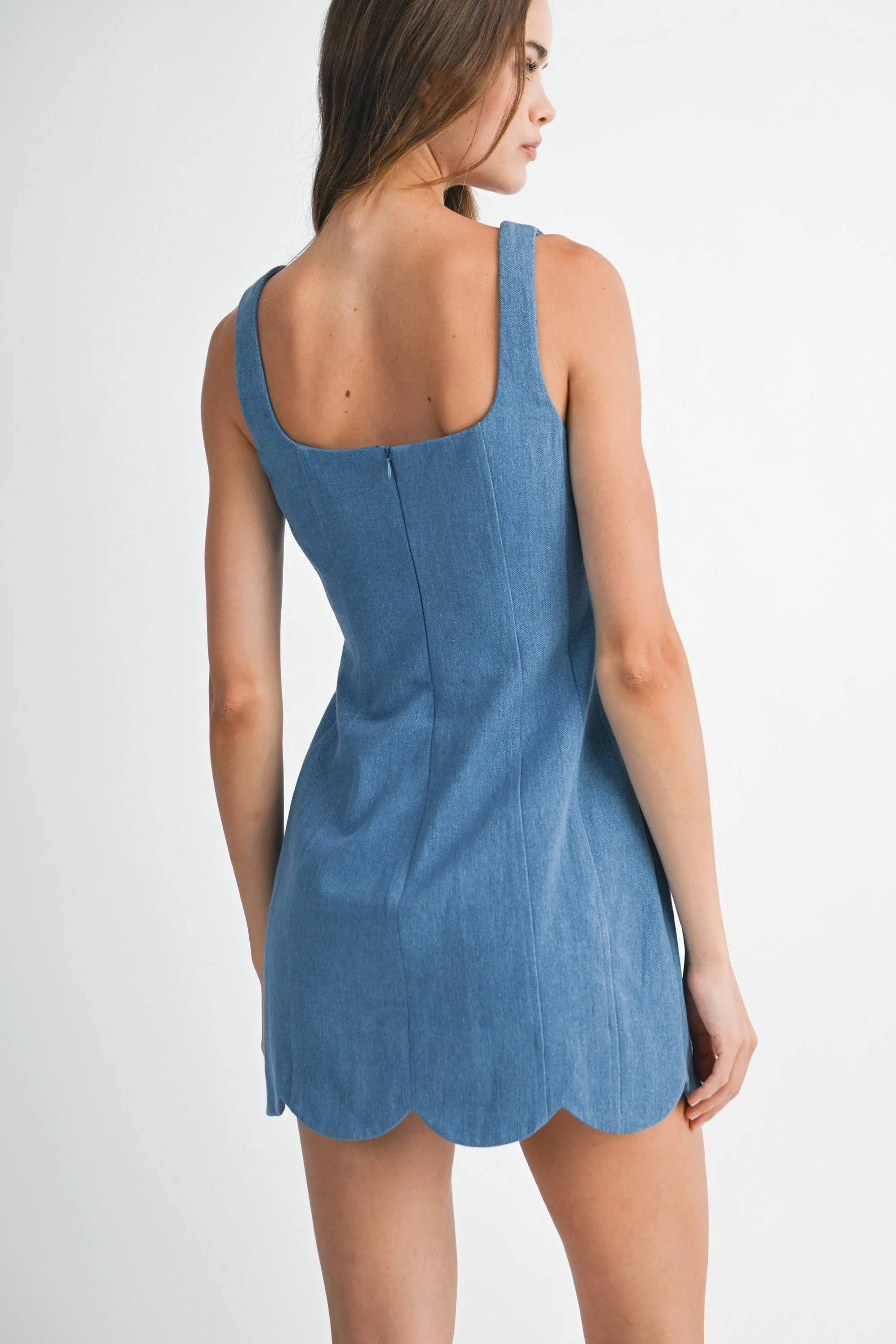 CHAYA SQUARE NECK DENIM MINI DRESS sold by MABLE product image thumbnail 3