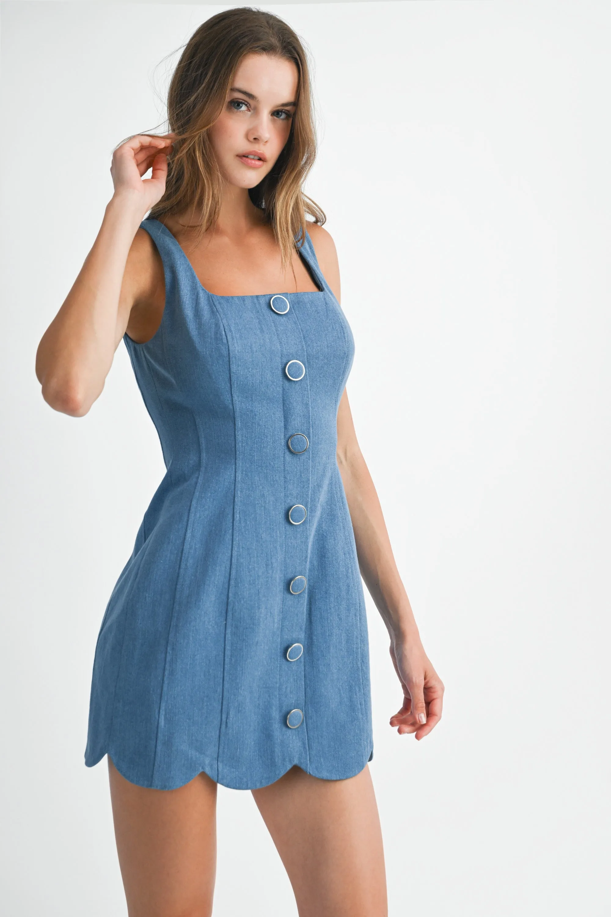 CHAYA SQUARE NECK DENIM MINI DRESS sold by MABLE product image thumbnail 2