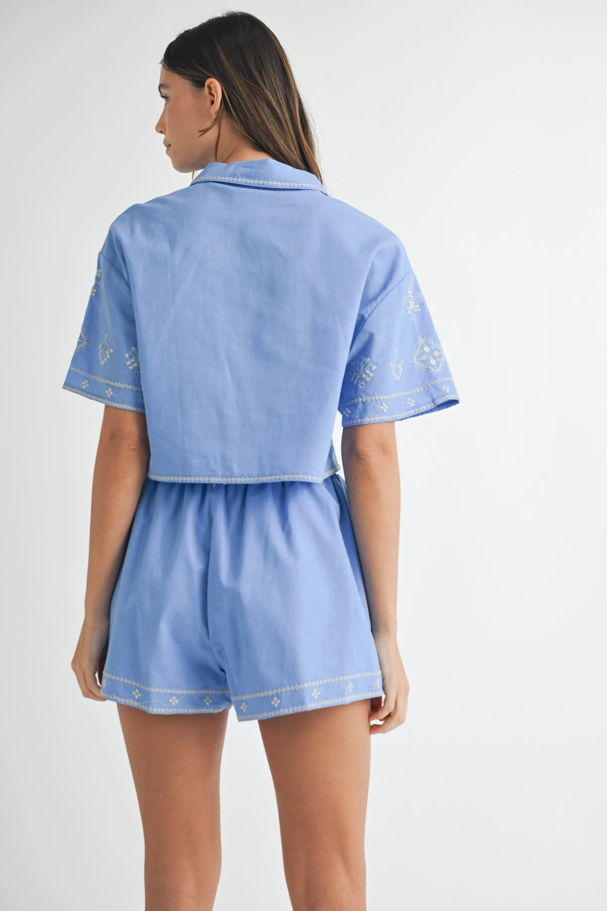 AURORA EMBROIDERED SHIRT AND SHORTS SET sold by MABLE product image thumbnail 4