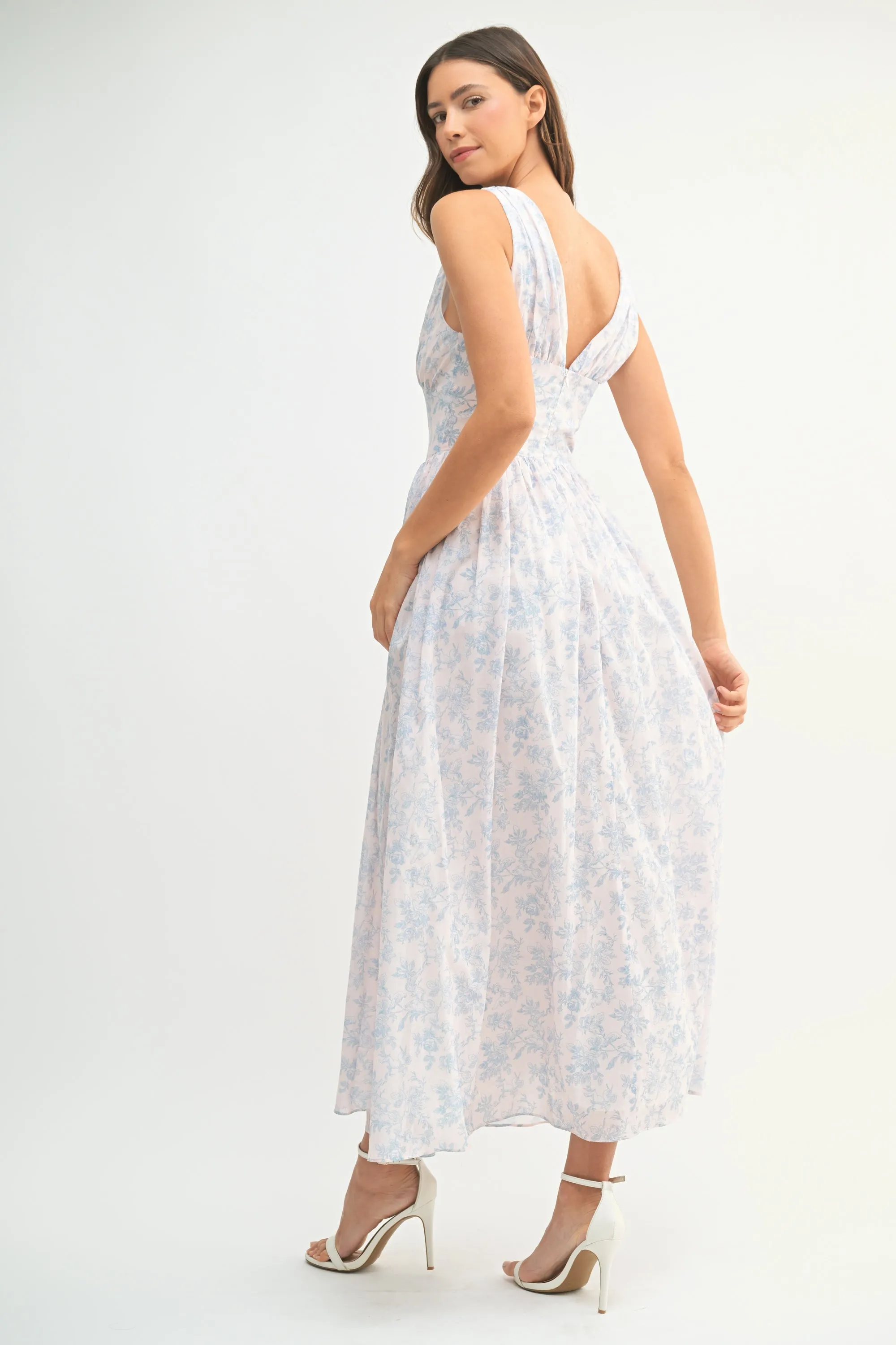 MACY BUSTIER BODY FLORAL PRINTED MIDI DRESS sold by MABLE product image thumbnail 4