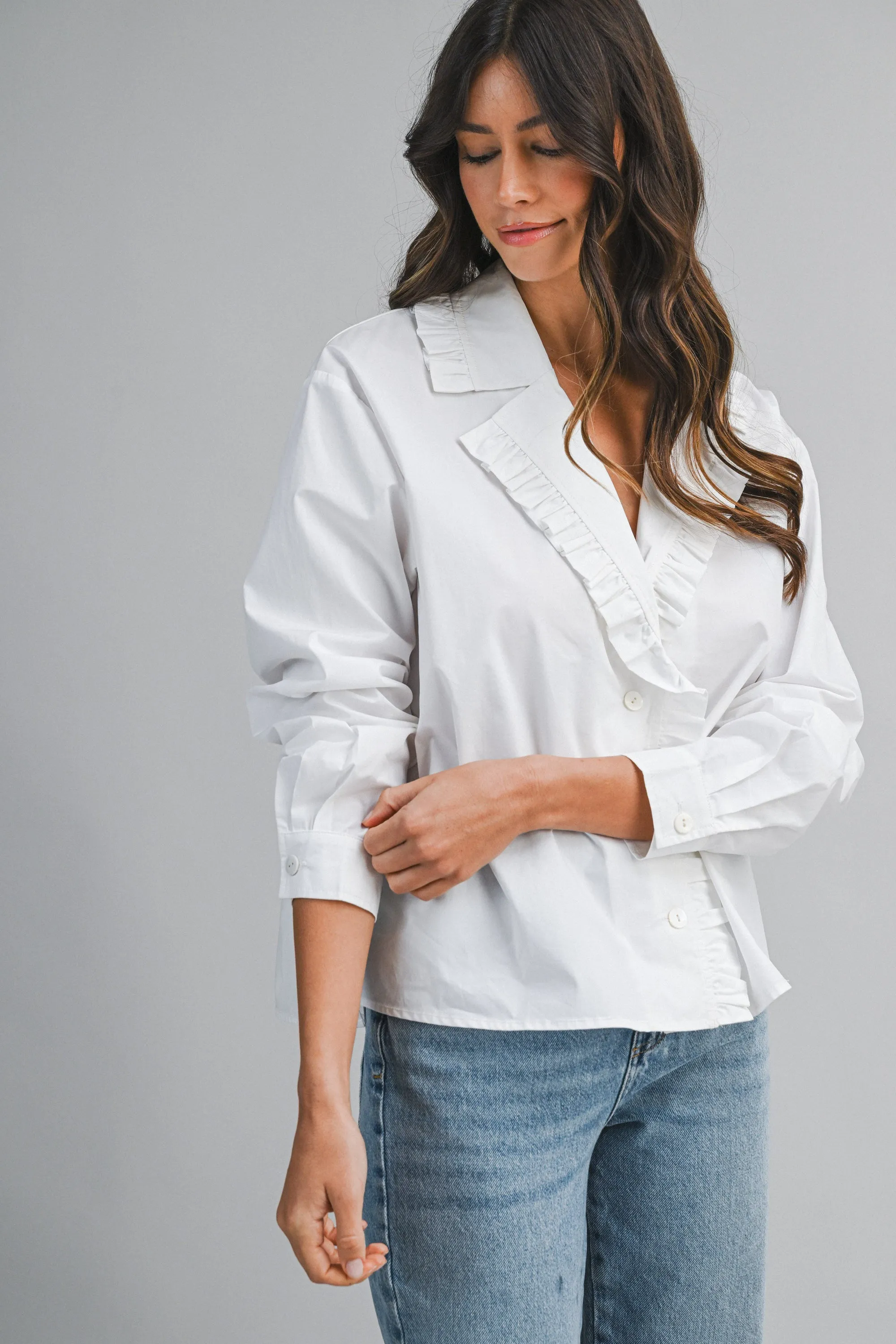 MALIA FRILL COLLAR DETAIL SHIRT sold by MABLE product image thumbnail 3