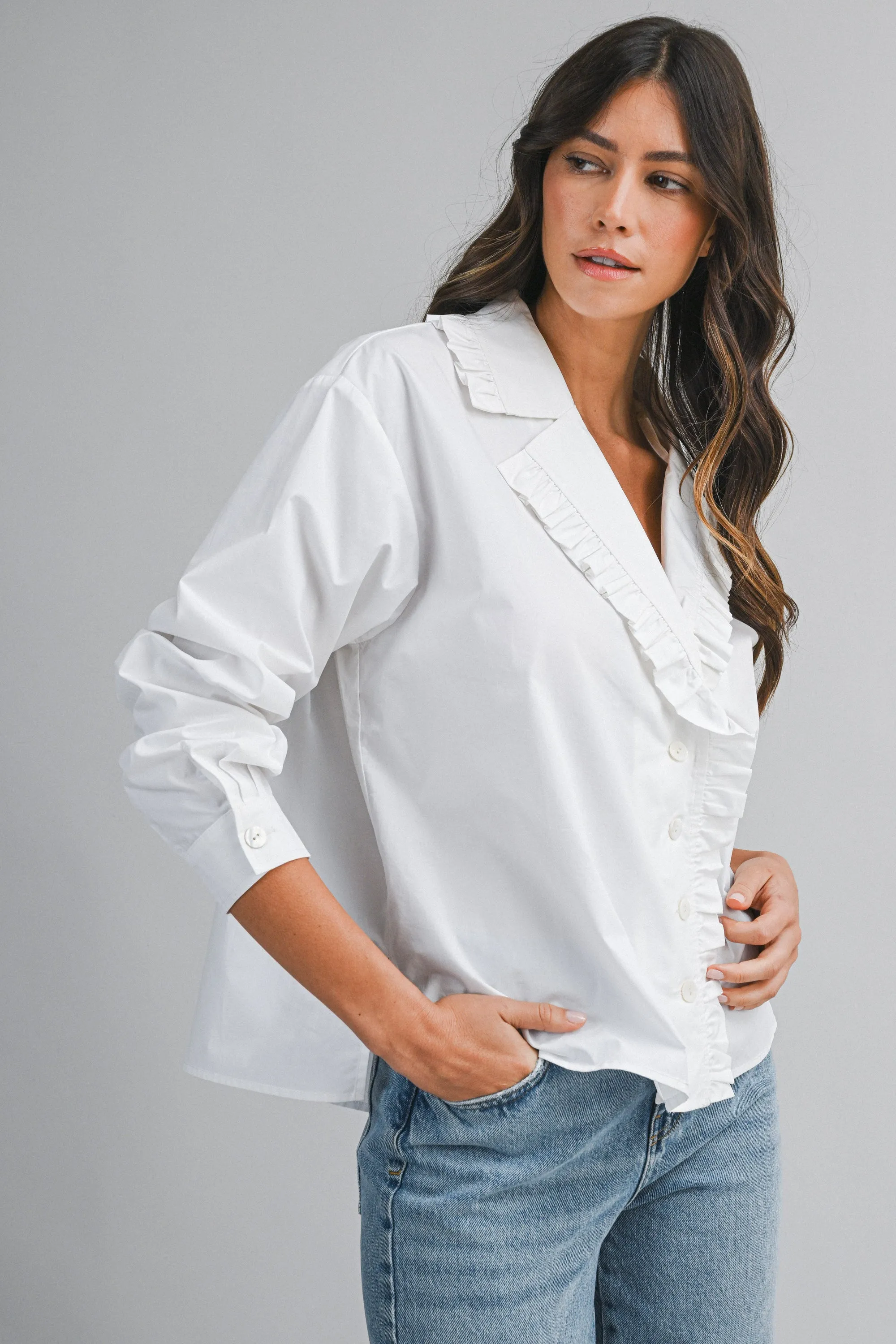 MALIA FRILL COLLAR DETAIL SHIRT sold by MABLE product image thumbnail 4