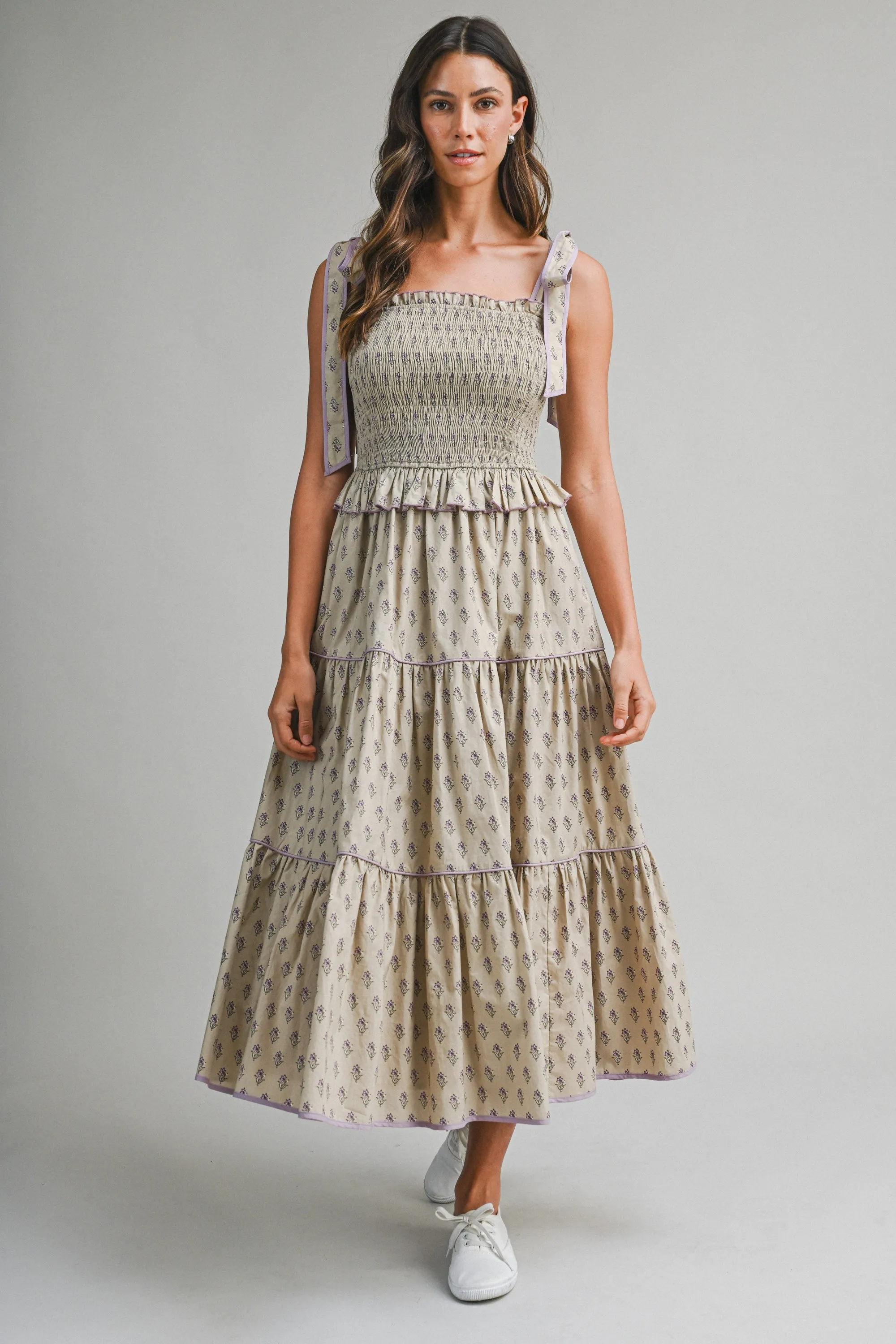 ALICE FLORAL PRINTED TIERED MIDI DRESS sold by MABLE product image thumbnail 2