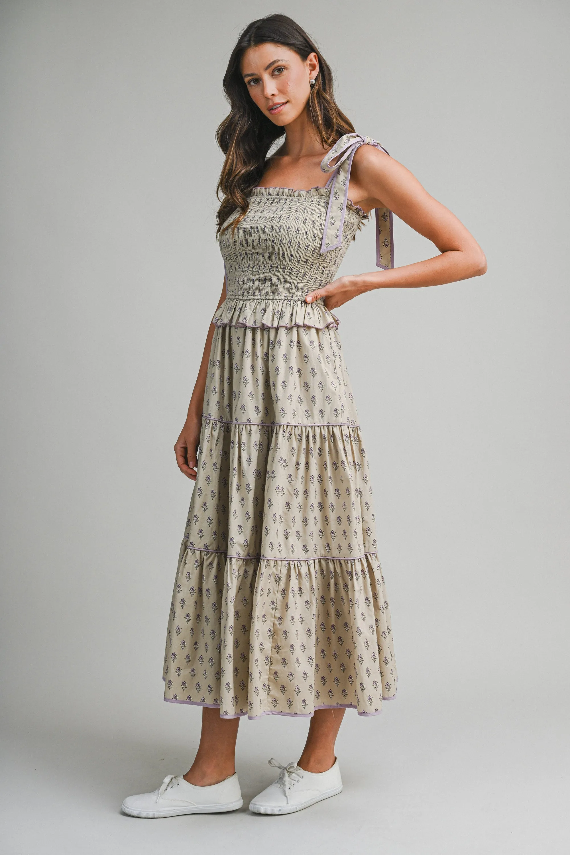 ALICE FLORAL PRINTED TIERED MIDI DRESS sold by MABLE product image thumbnail 3