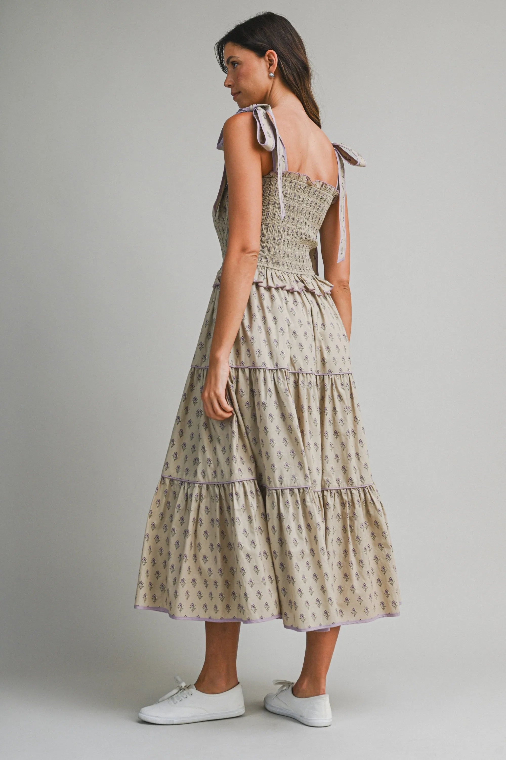 ALICE FLORAL PRINTED TIERED MIDI DRESS sold by MABLE product image thumbnail 4