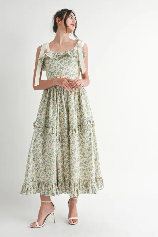 PALOMA FLORAL PRINTED MIDI DRESS made by MABLE