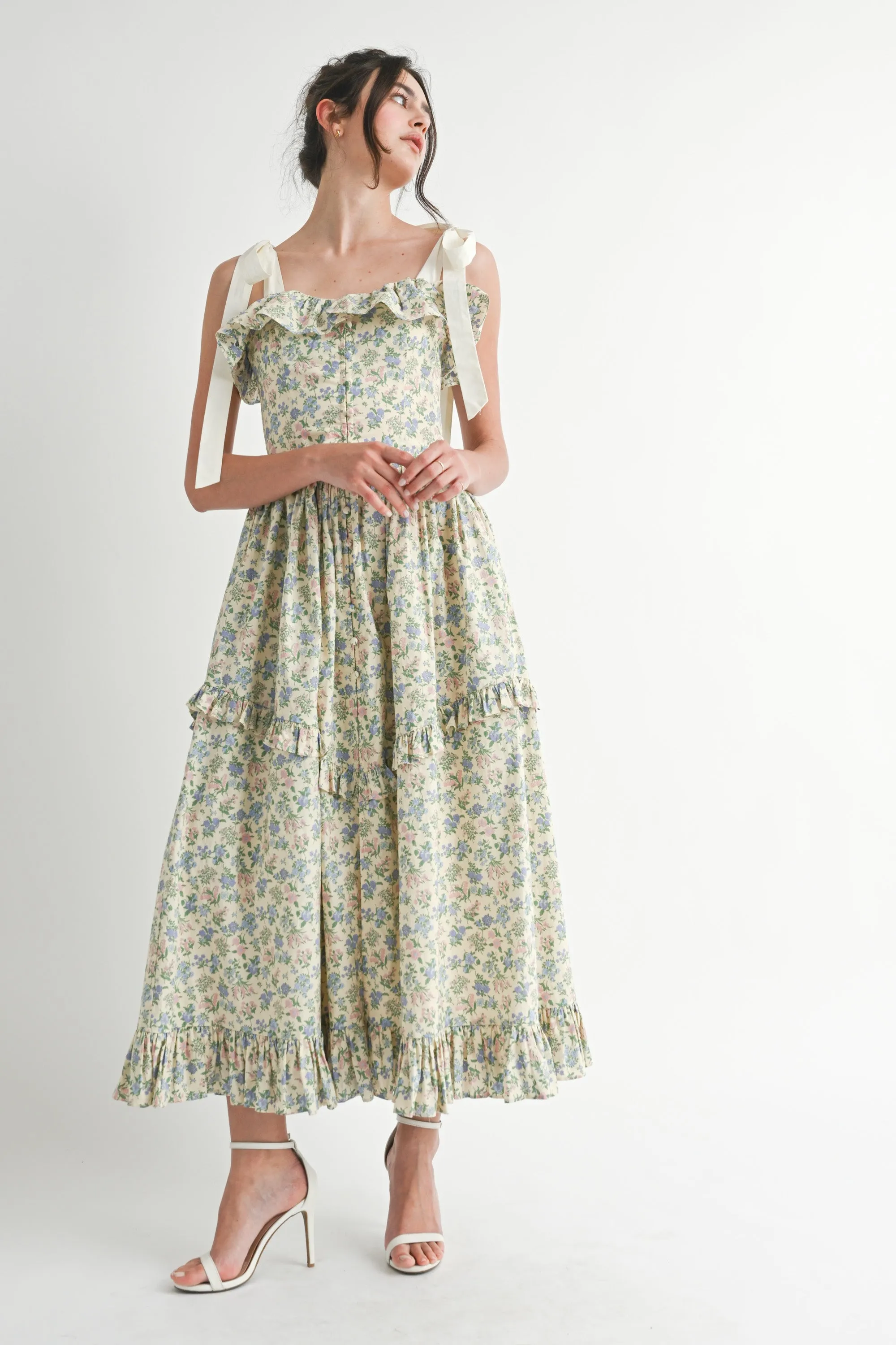PALOMA FLORAL PRINTED MIDI DRESS sold by MABLE