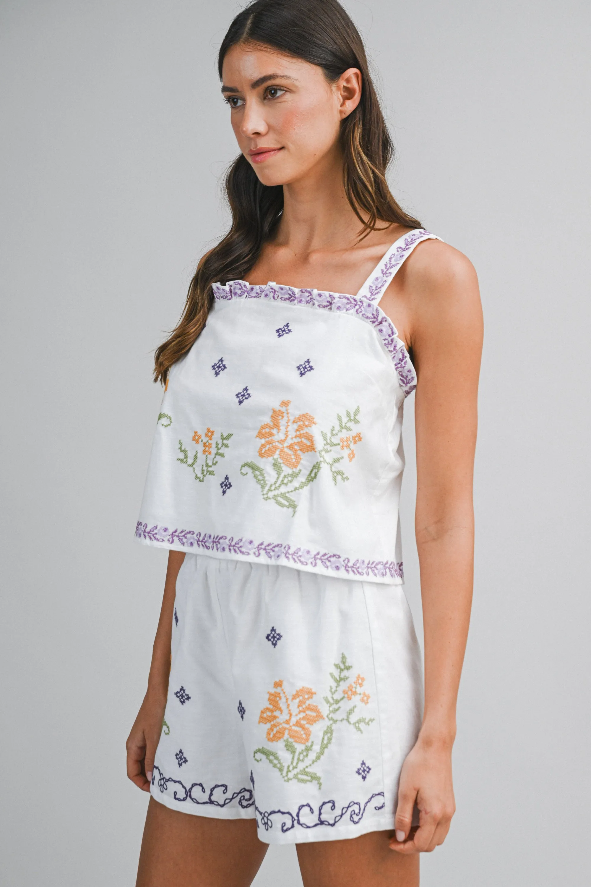 BAYLOR EMBROIDERY STRAP TOP AND SHORTS SET sold by MABLE product image thumbnail 4