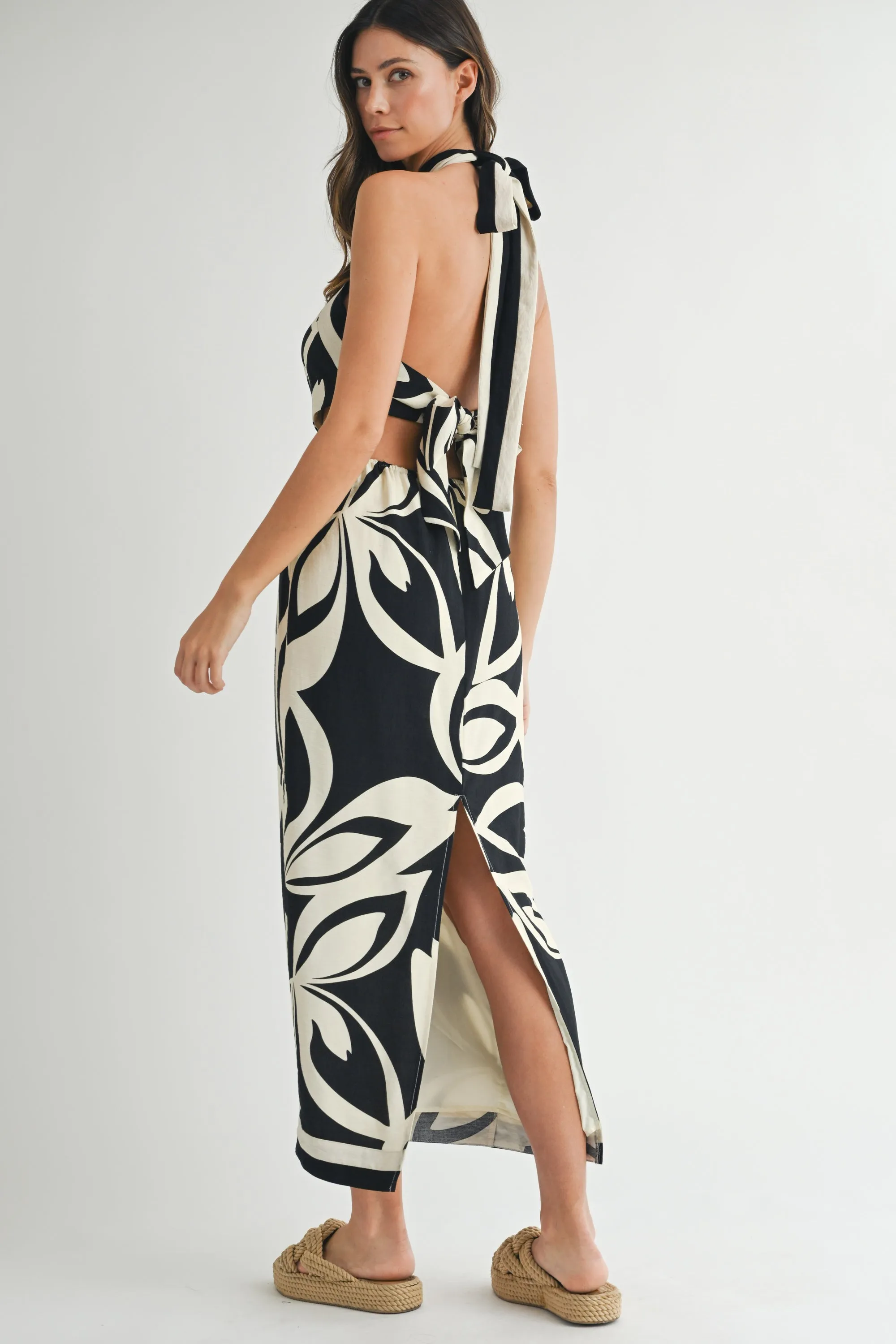 SERENITY PRINTED HALTER NECK MIDI DRESS sold by MABLE product image thumbnail 4
