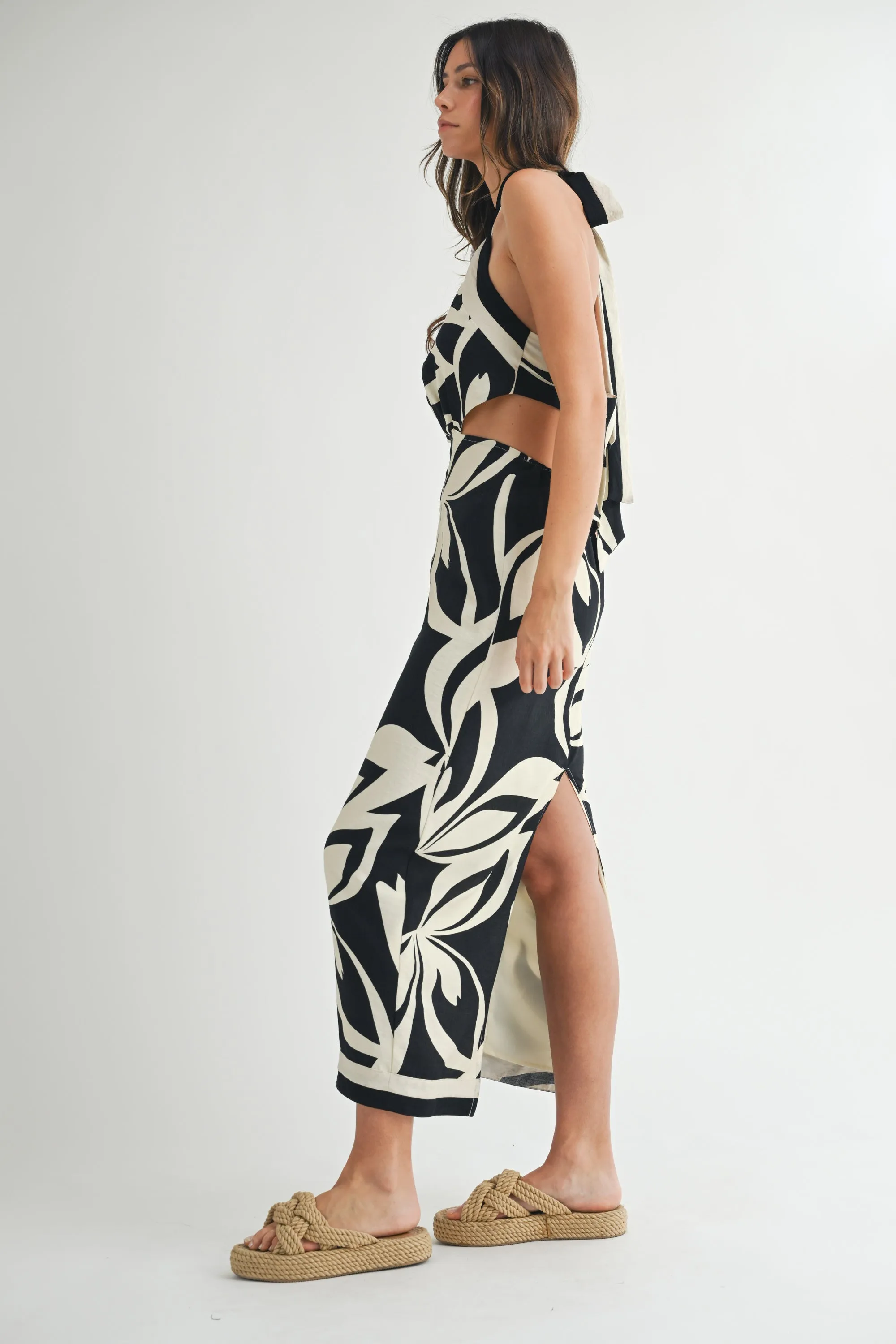 SERENITY PRINTED HALTER NECK MIDI DRESS sold by MABLE product image thumbnail 2