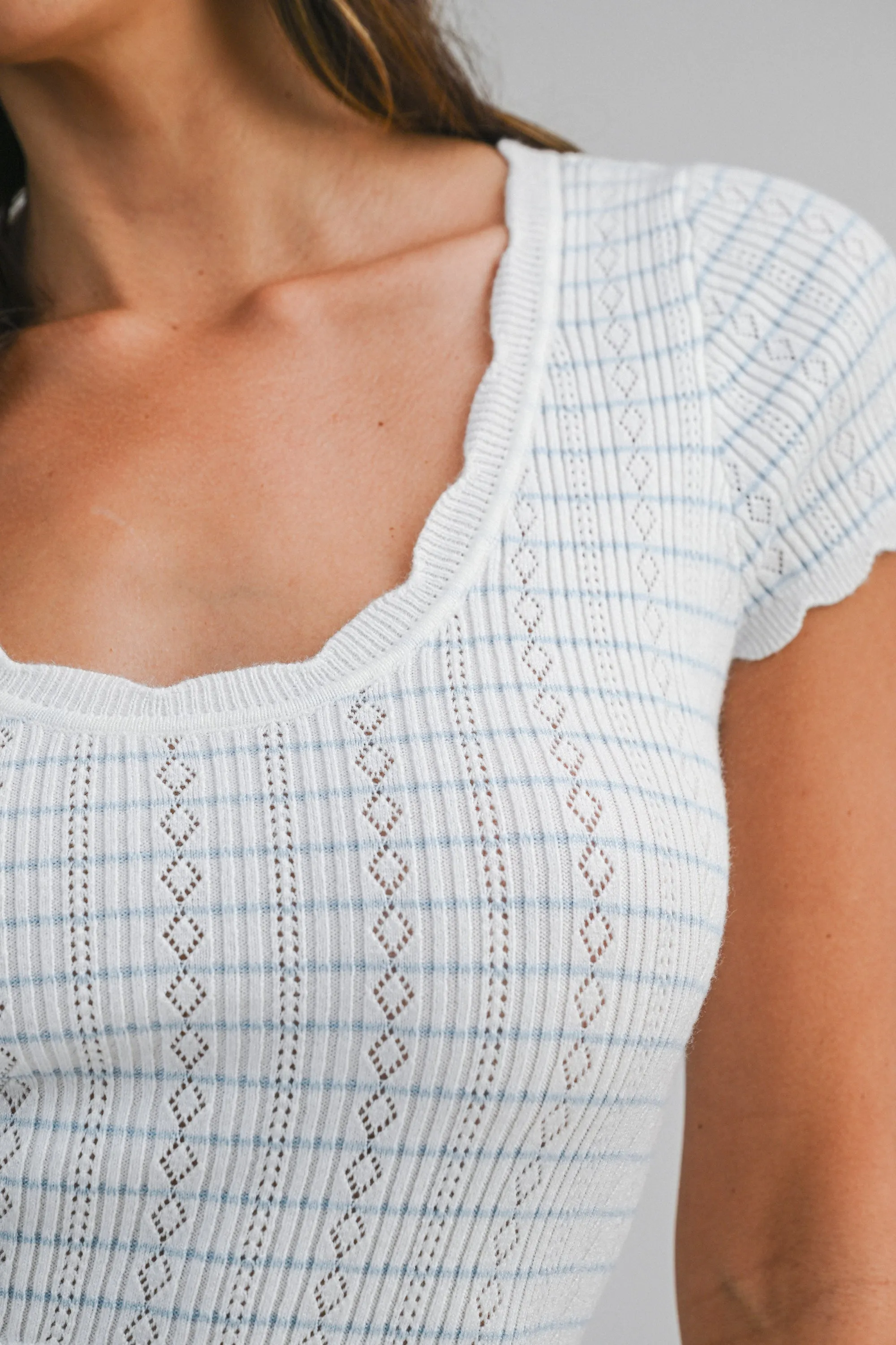 ANNA SCALLOP DETAIL KNITTED MINI DRESS sold by MABLE product image thumbnail 4