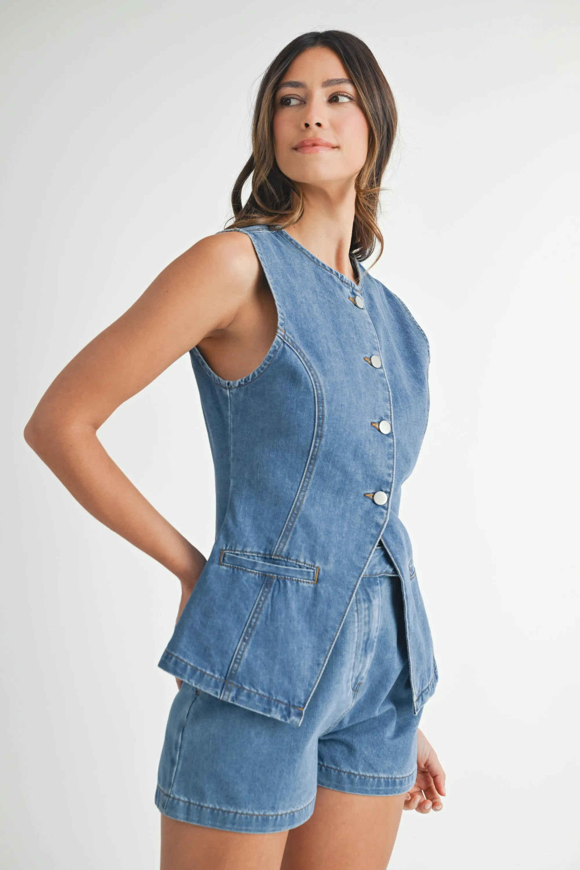 JOANNA DENIM VEST AND SHORTS SET sold by MABLE product image thumbnail 2