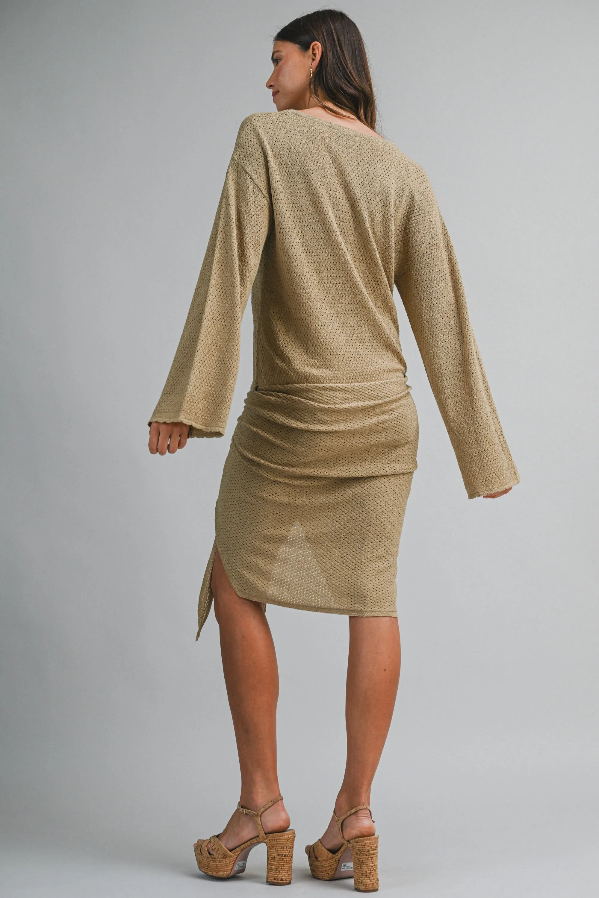 SYLVIA KNITTED PULL ON TIED DETAIL MINI DRESS sold by MABLE product image thumbnail 5
