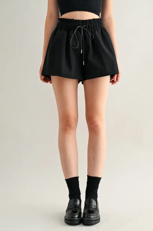 VANESSA HIGH WAISTED DRAWSTRING SHORTS made by MABLE