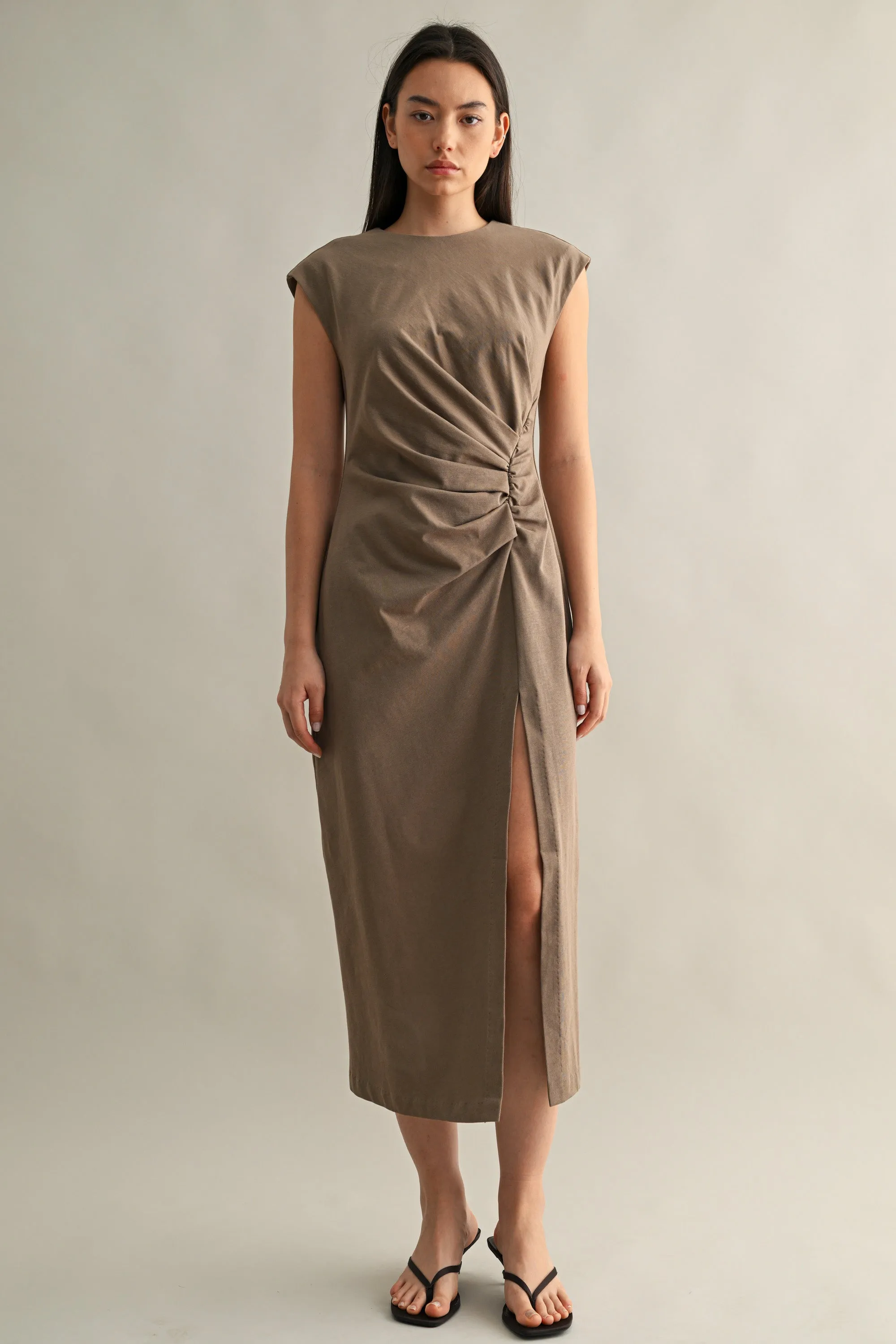 HAZEL RUCHED MIDI DRESS sold by MABLE product image thumbnail 4