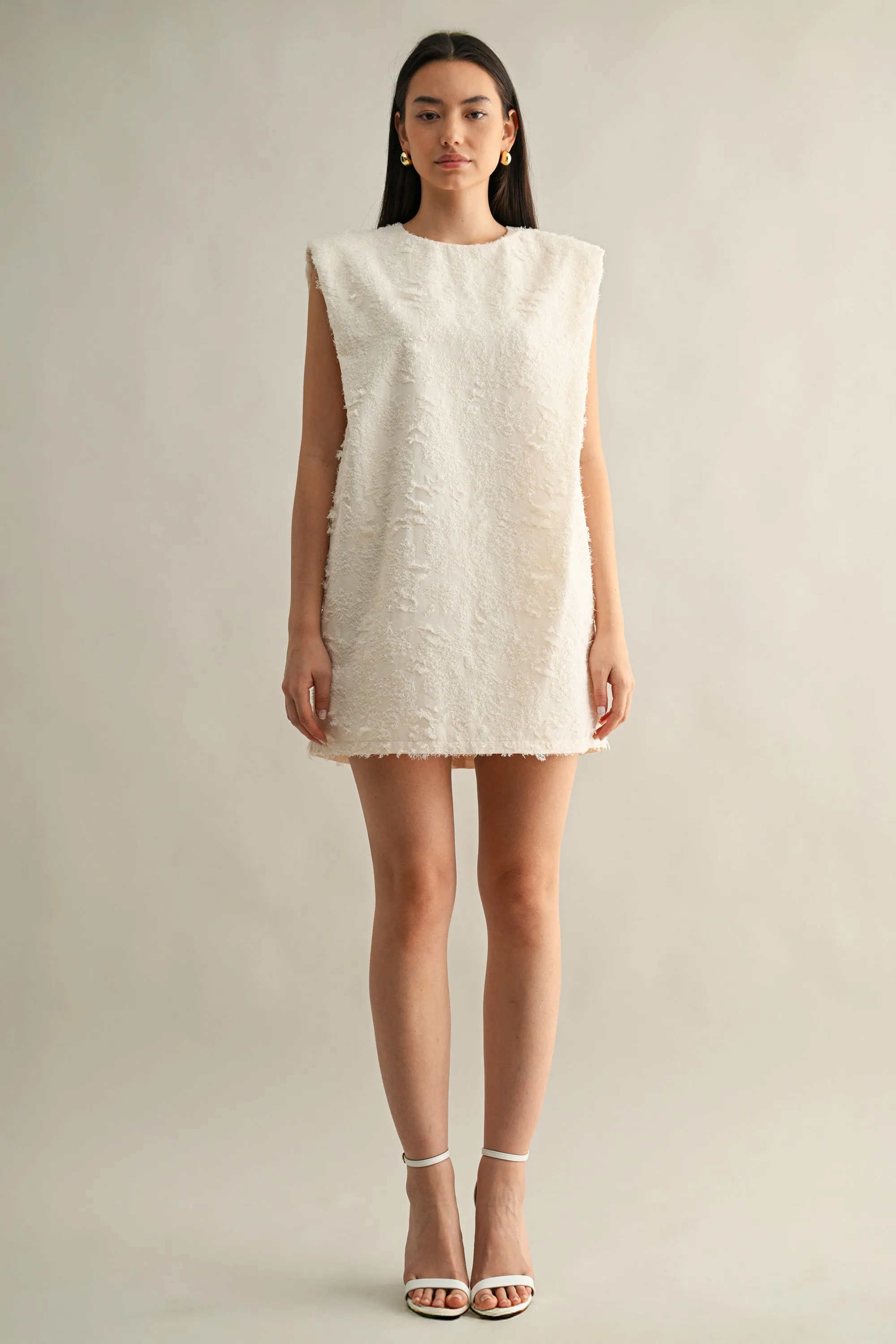 SLINKY SHOULDER PADDED FRINGE DRESS sold by MABLE product image thumbnail 2