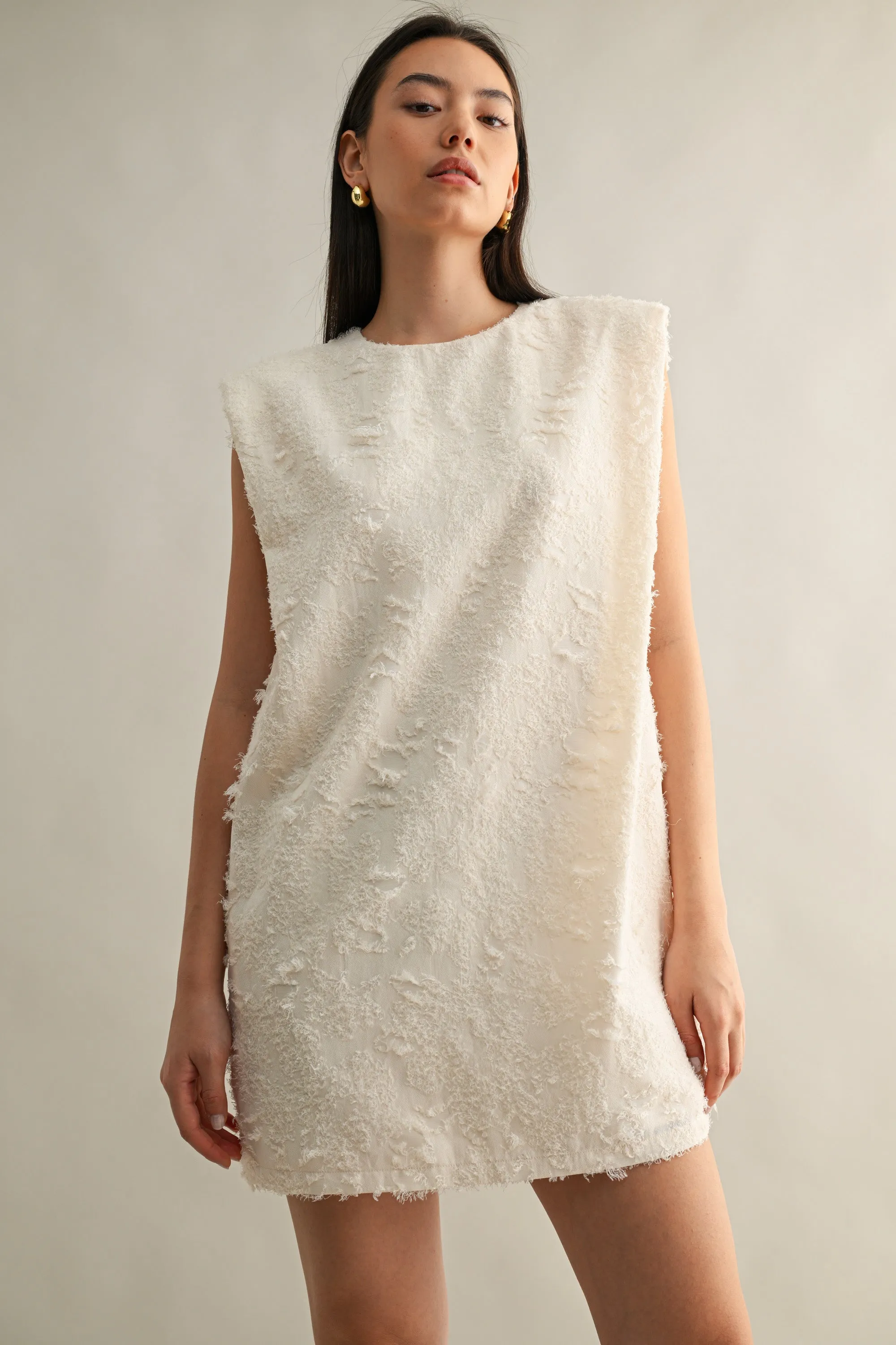 SLINKY SHOULDER PADDED FRINGE DRESS sold by MABLE product image thumbnail 3