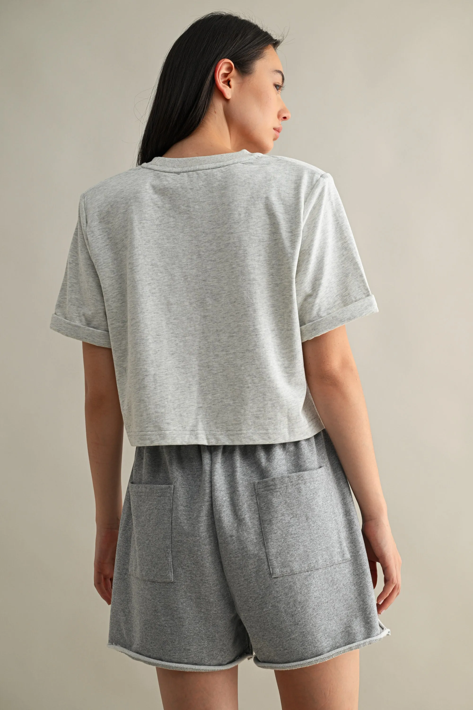 VIKI RELAXED COTTON FRAYED HEM SHORTS sold by MABLE product image thumbnail 4