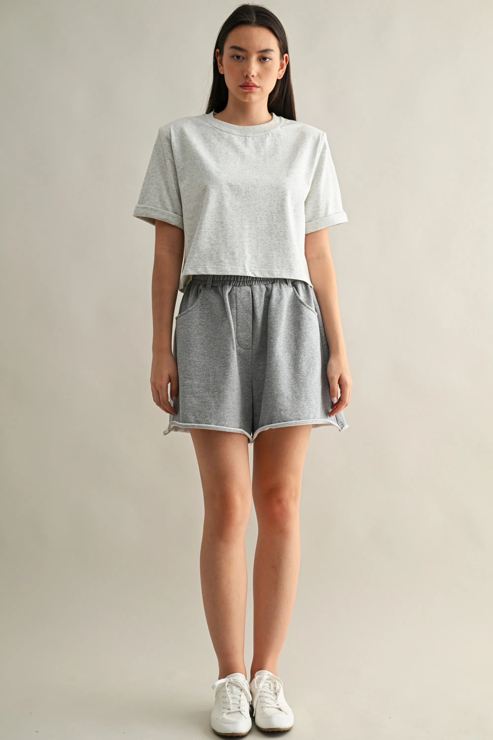 VIKI RELAXED COTTON FRAYED HEM SHORTS sold by MABLE product image thumbnail 2