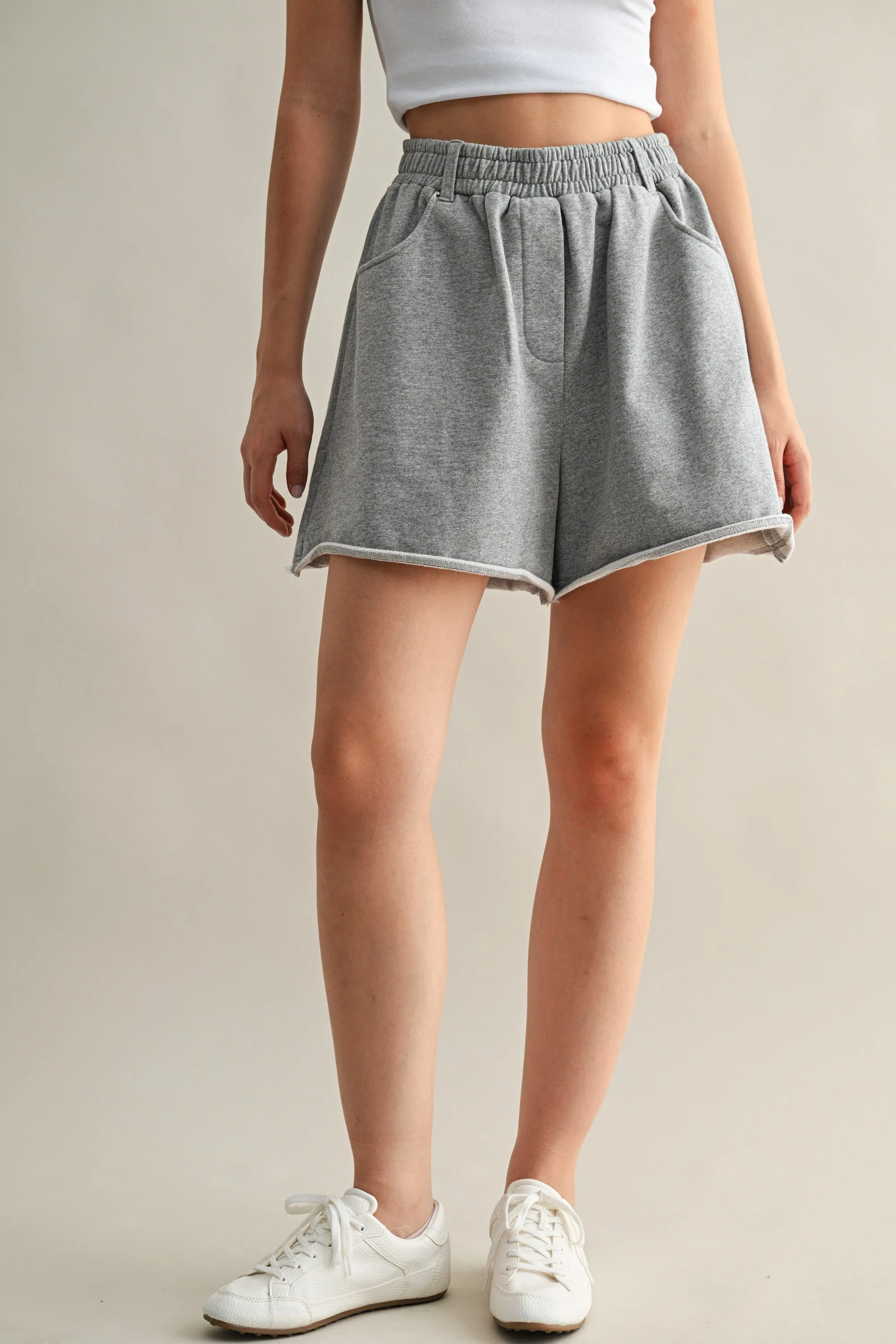 VIKI RELAXED COTTON FRAYED HEM SHORTS sold by MABLE product image thumbnail 5