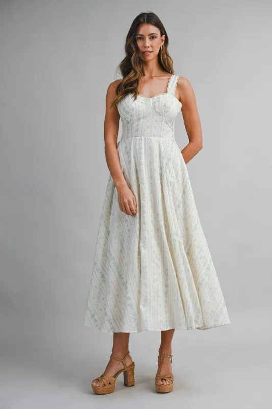 MARY WALL PAPER FLORAL PRINTED DRESS made by MABLE