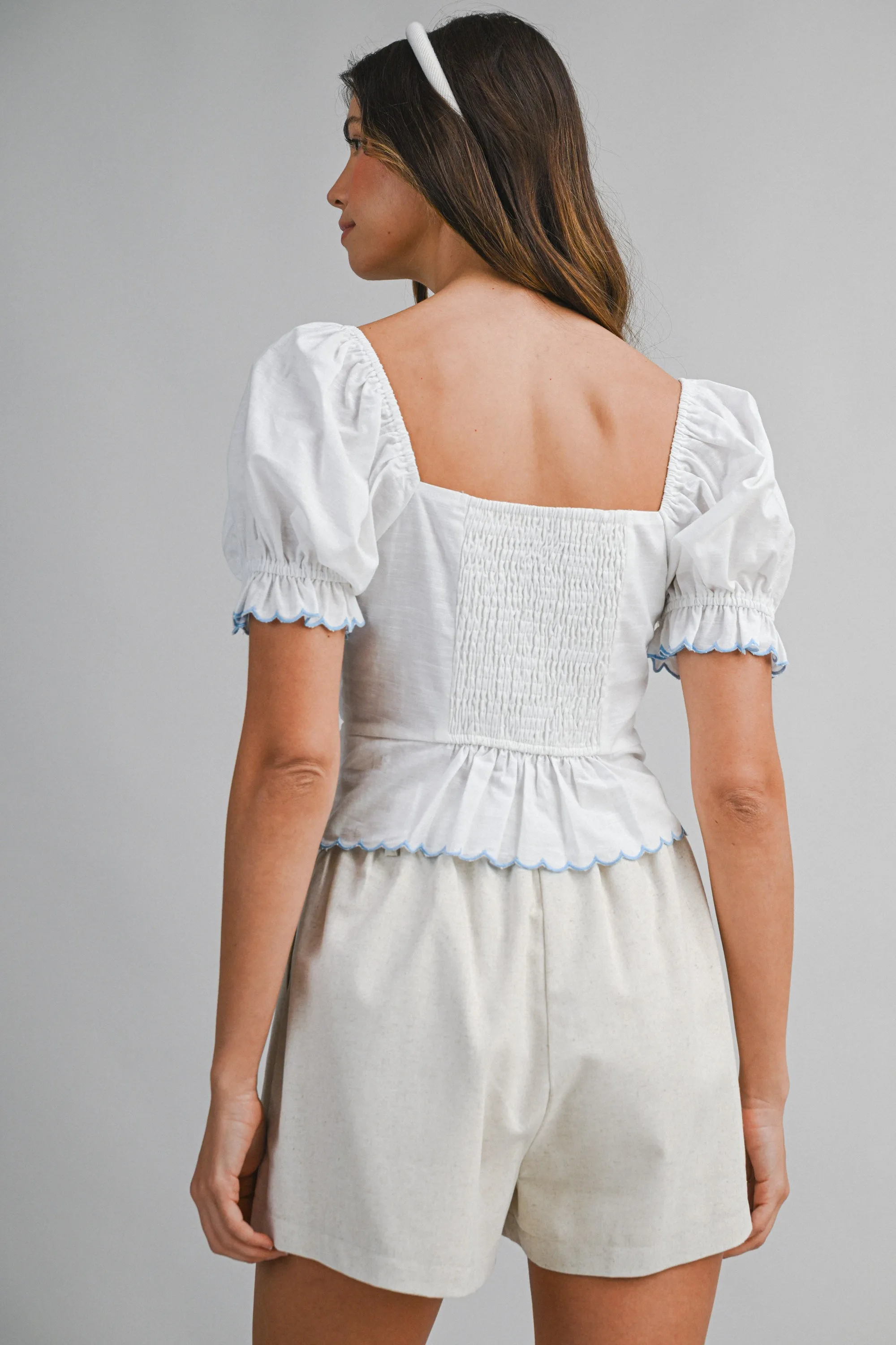 HAILEY EMBROIDERY SHORT SLEEVE TOP sold by MABLE product image thumbnail 3