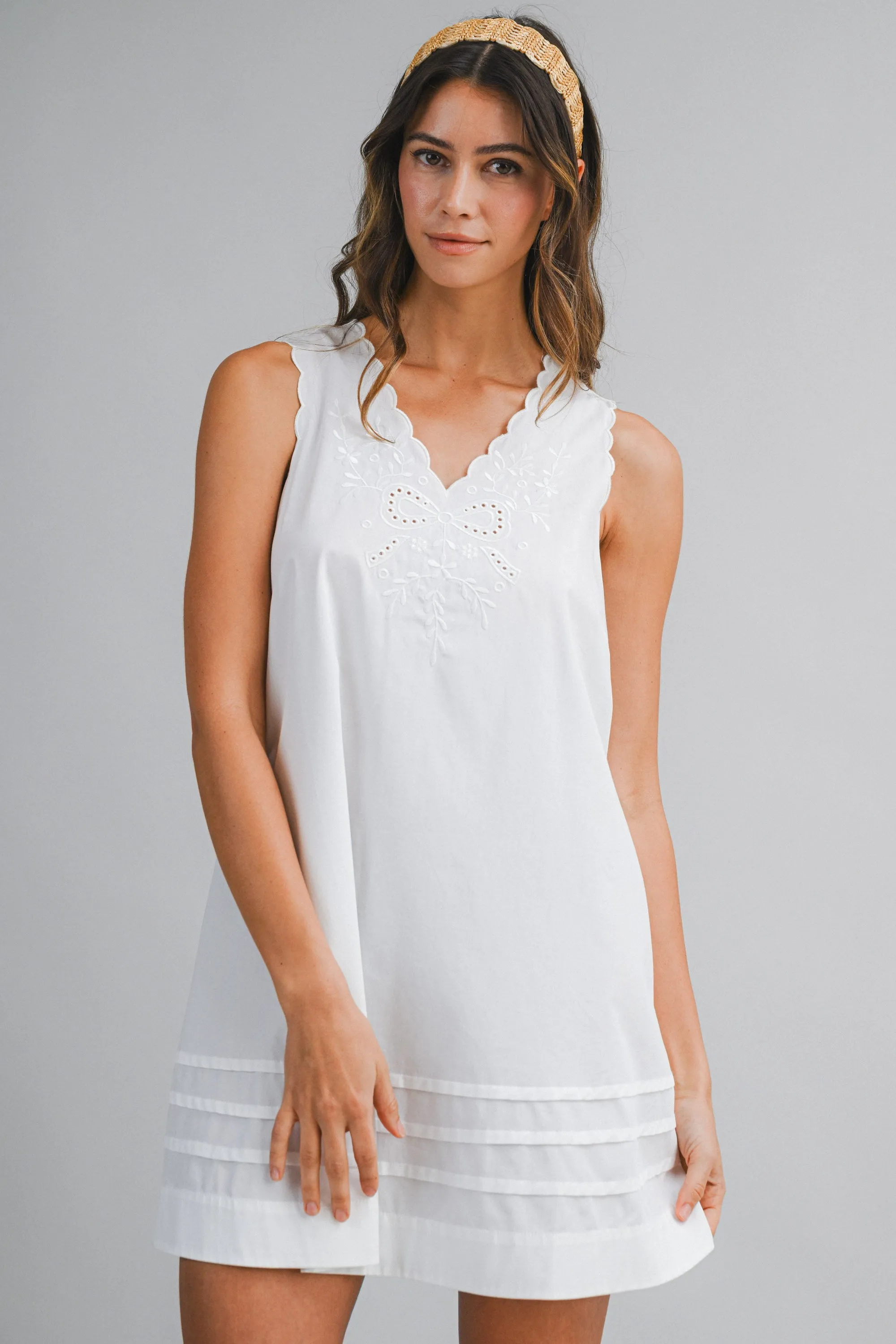 MAREN EMBROIDERED EYELET NECK MINI DRESS sold by MABLE product image thumbnail 4