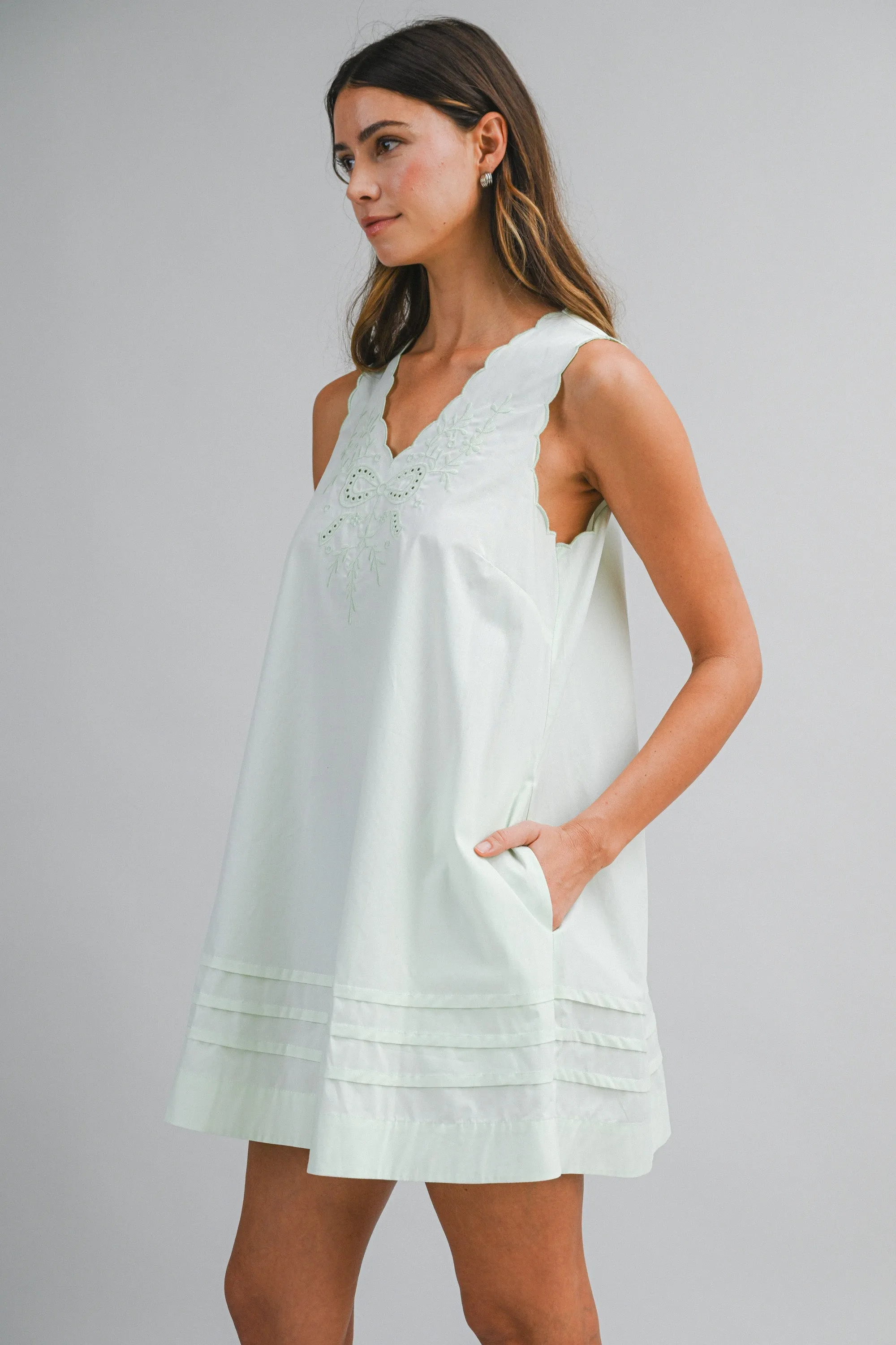 MAREN EMBROIDERED EYELET NECK MINI DRESS sold by MABLE product image thumbnail 2